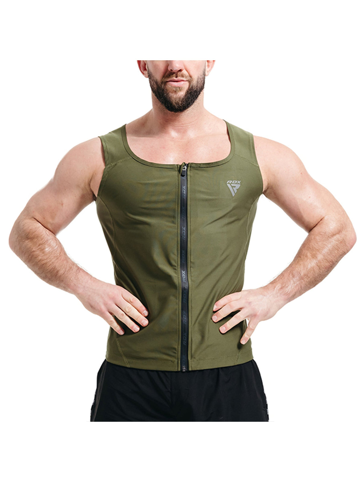RDX Zippered Men Sweat Vest M2 - Army Green