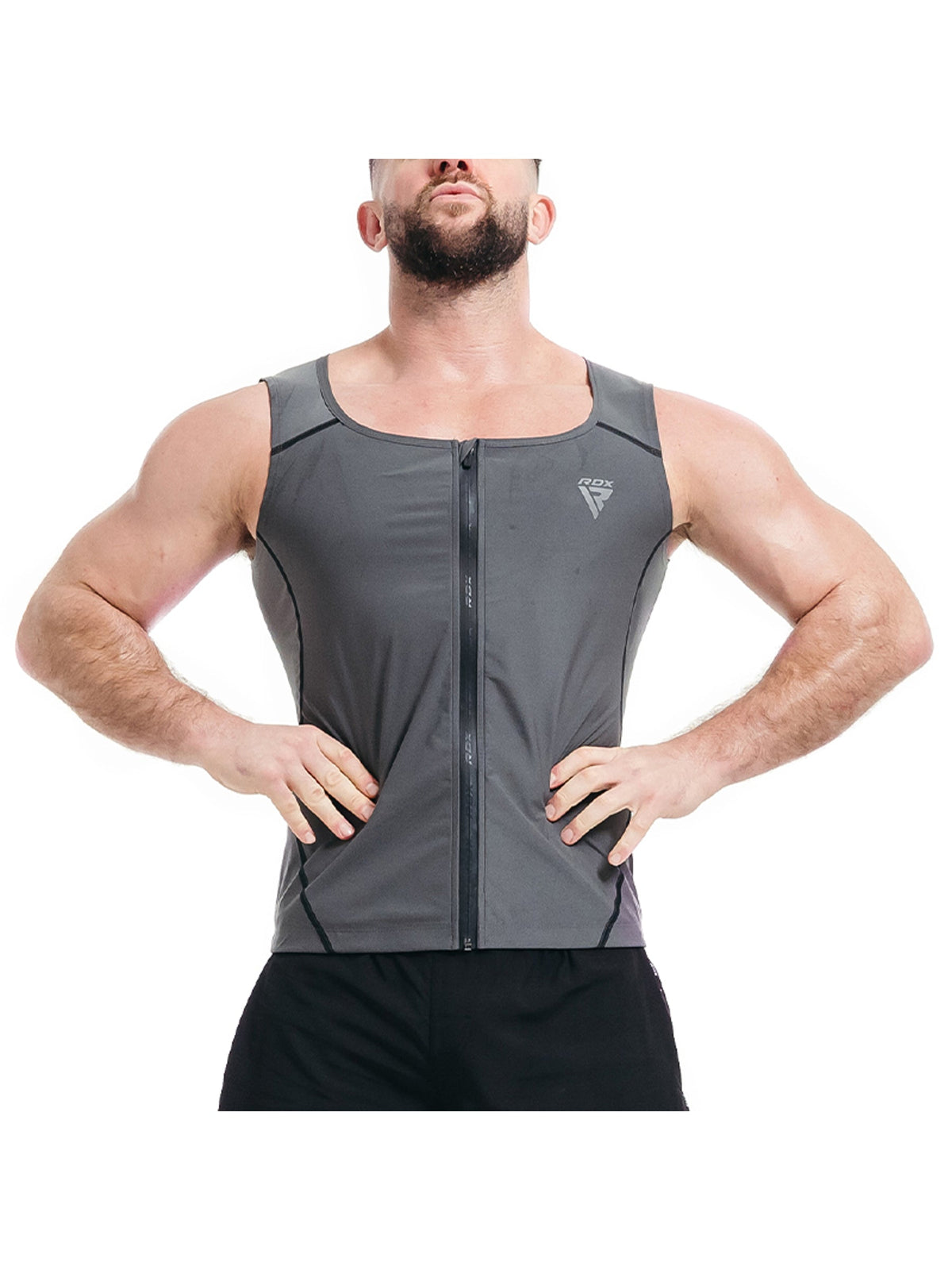 RDX Zippered Men Sweat Vest M2 - Grey