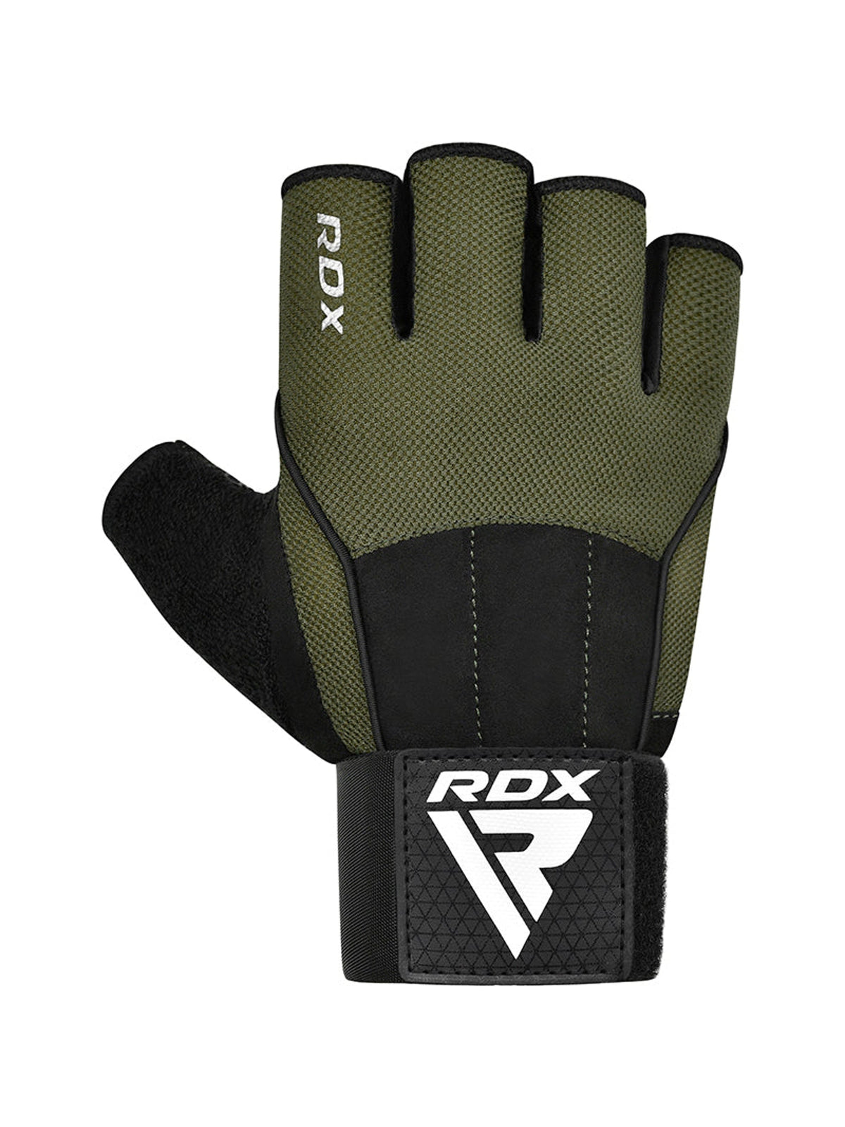RDX W3 Workout Gym Gloves, army green, main image