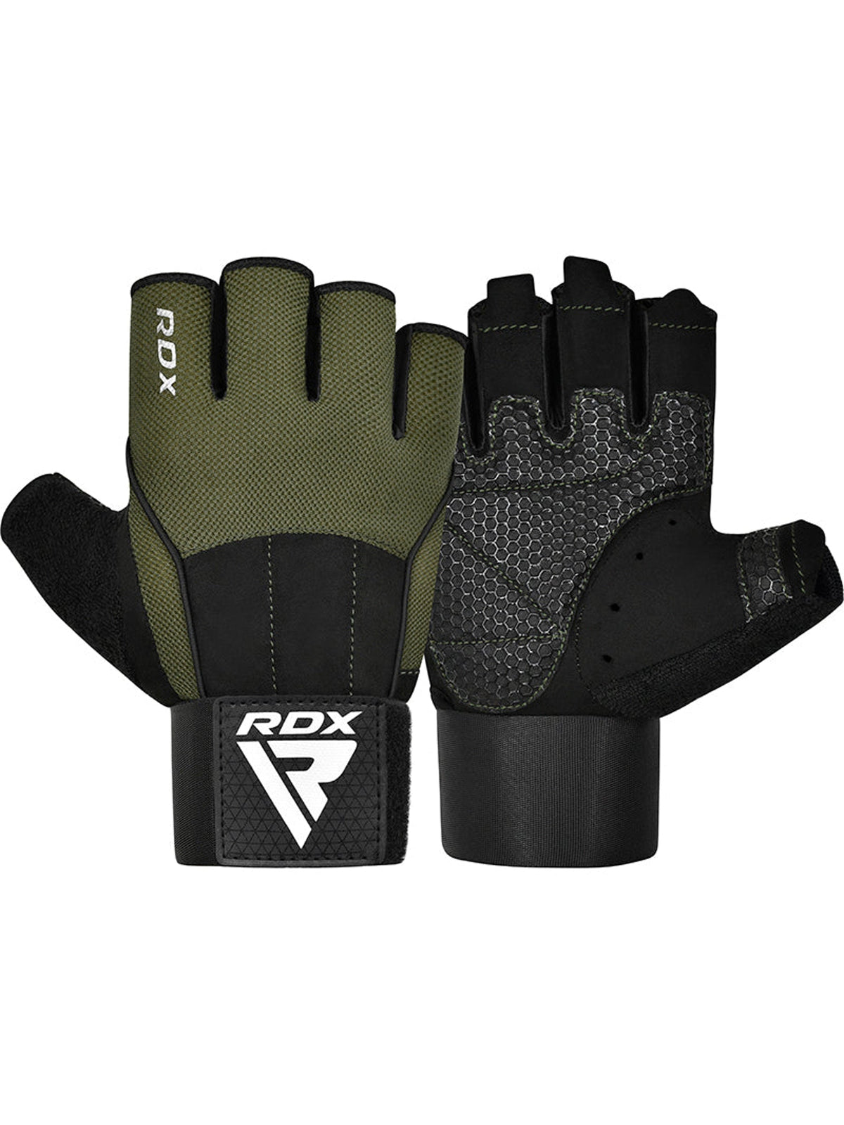 RDX W3 Workout Gym Gloves, army green, image 3