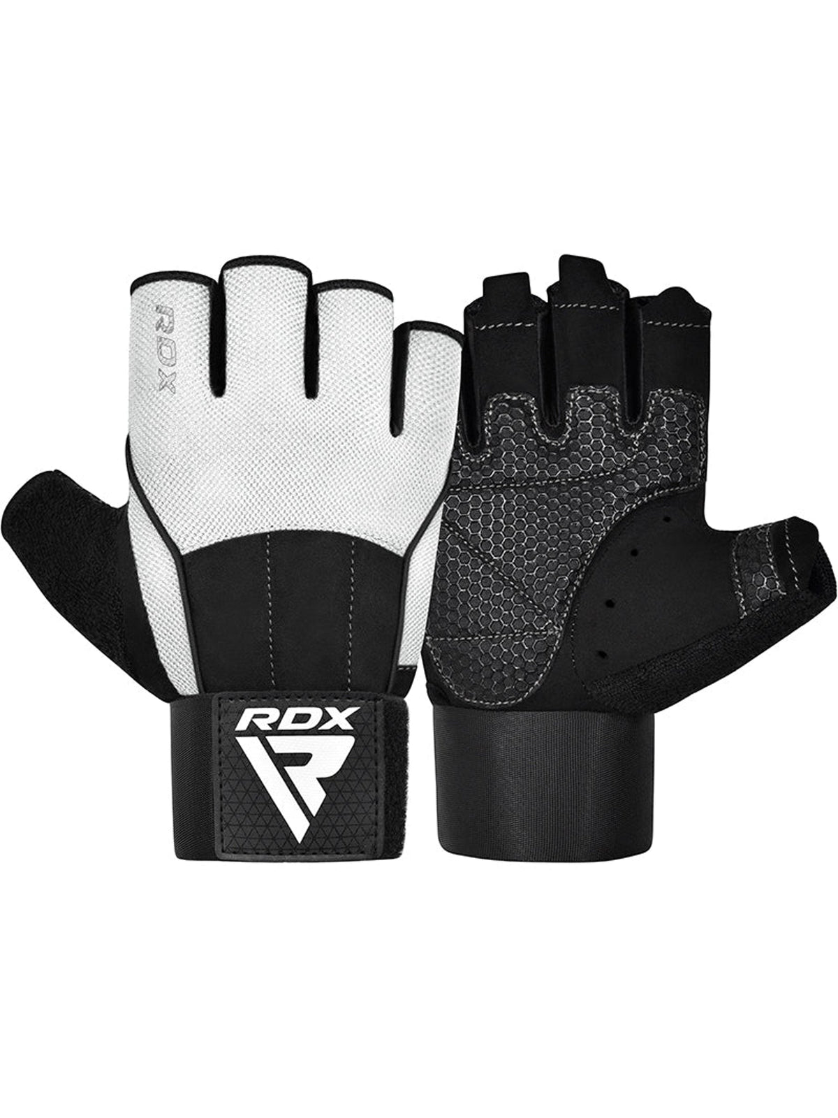 RDX W3 Workout Gym Gloves, white, image 3