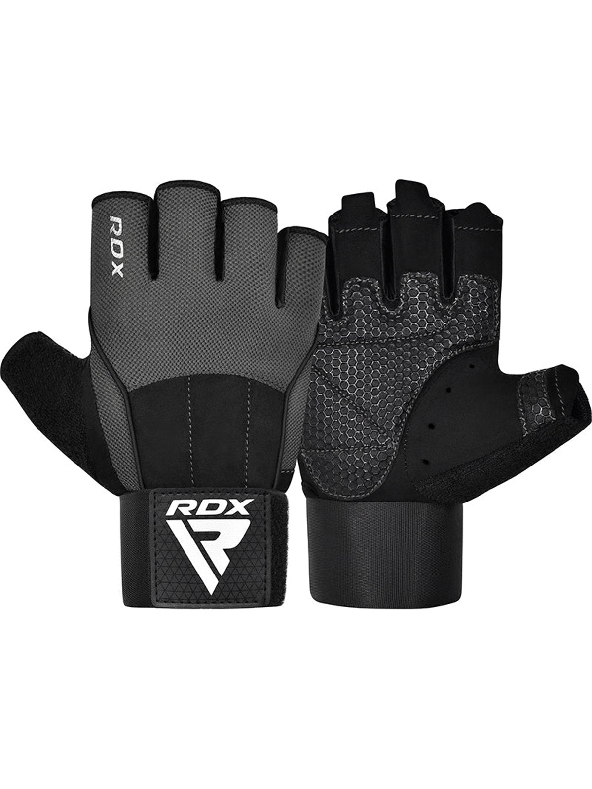 RDX W3 Workout Gym Gloves, grey, image 3