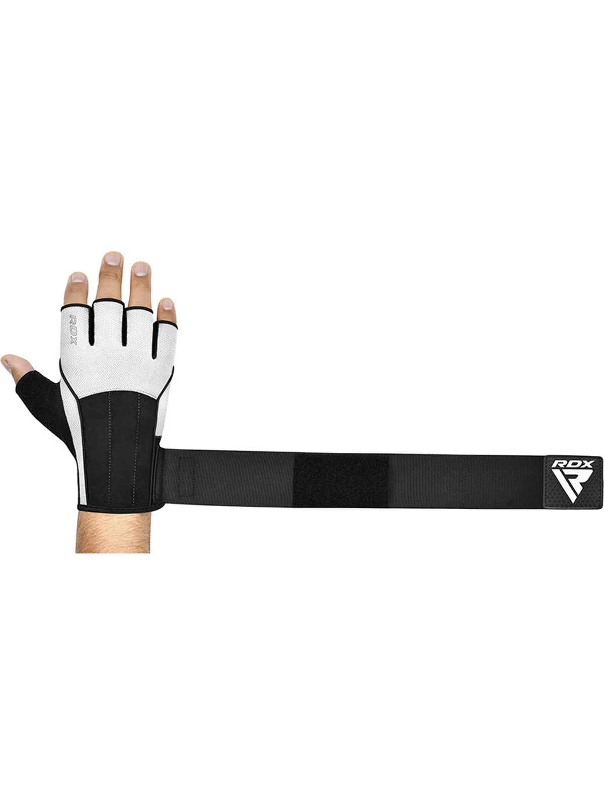 RDX W3 Workout Gym Gloves, white, image 4