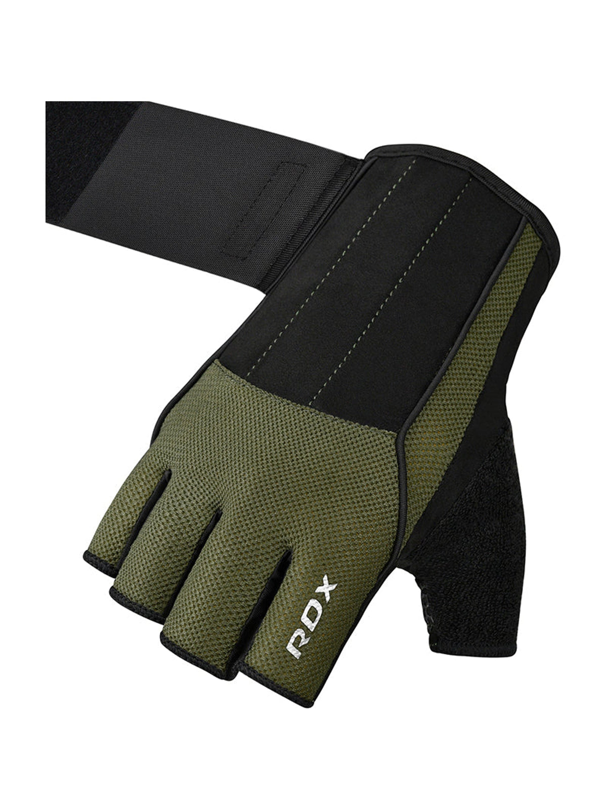 RDX W3 Workout Gym Gloves, army green, image 5