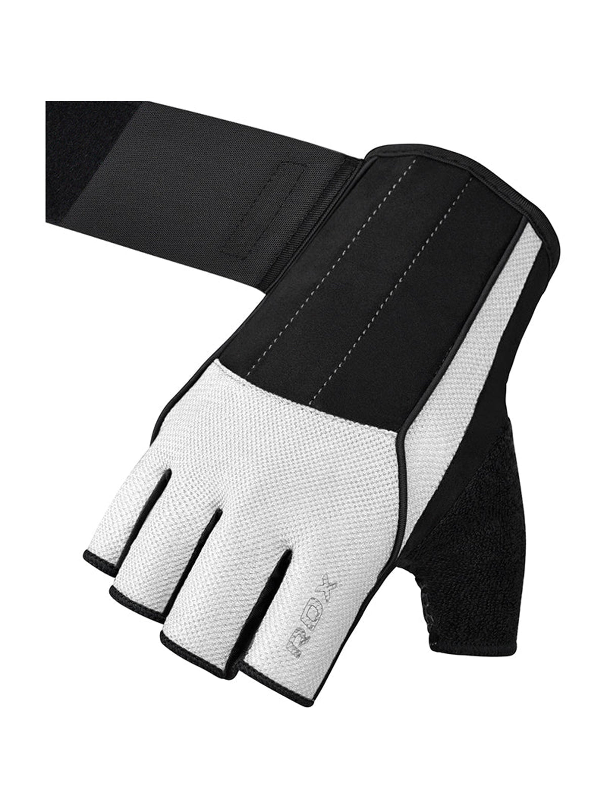 RDX W3 Workout Gym Gloves, white, image 5