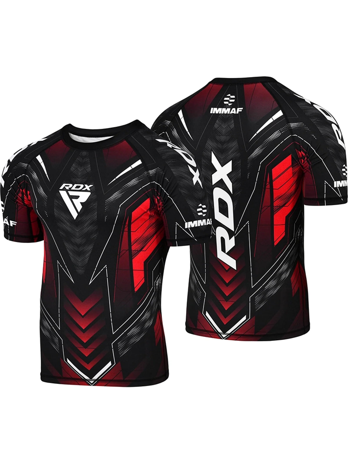 RDX IMMAF Approved Half Sleeve Compression Shirt – Red