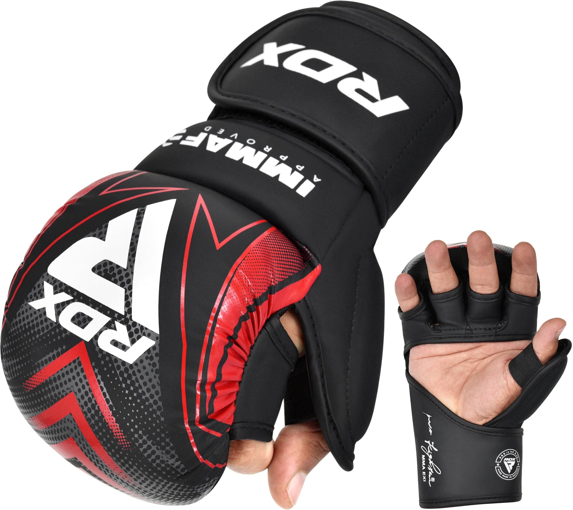 RDX IMMAF Approved Shooter Grappling Gloves Red