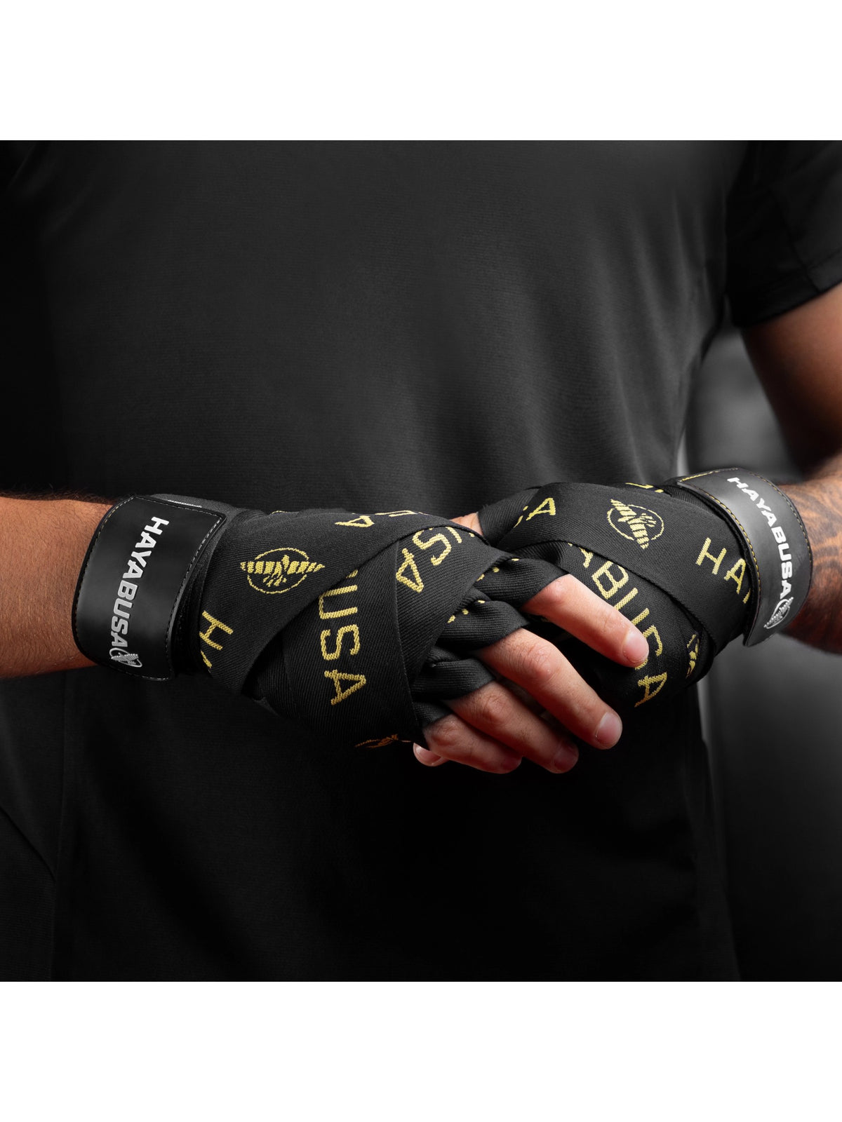 Hayabusa Deluxe Hand Wraps, black/gold, image 5