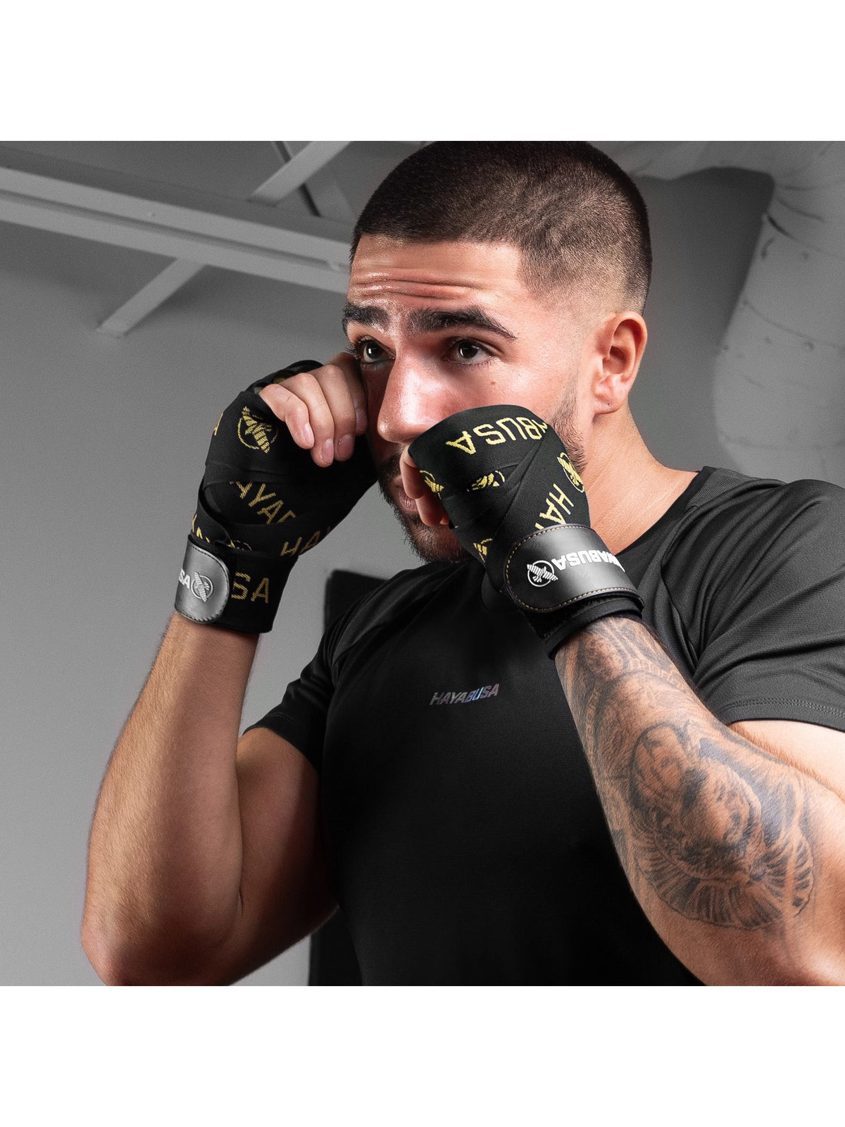 Hayabusa Deluxe Hand Wraps, black/gold, image 6