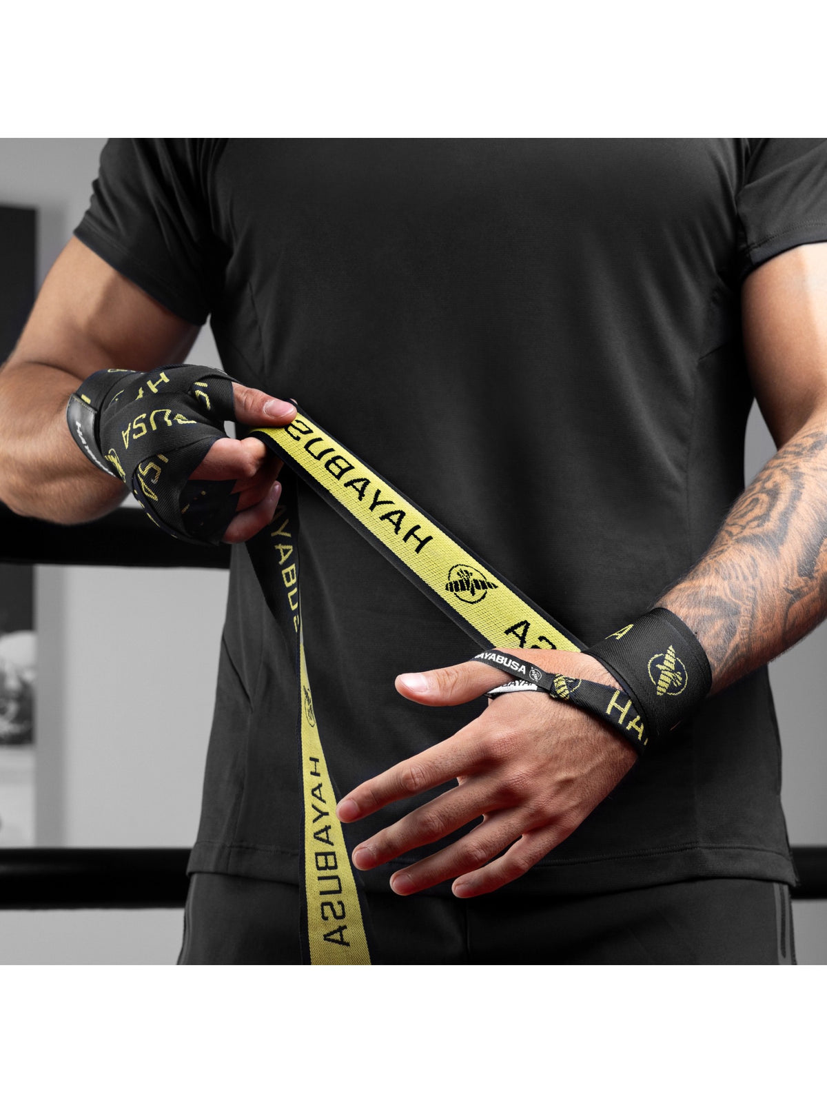 Hayabusa Deluxe Hand Wraps, black/gold, image 4