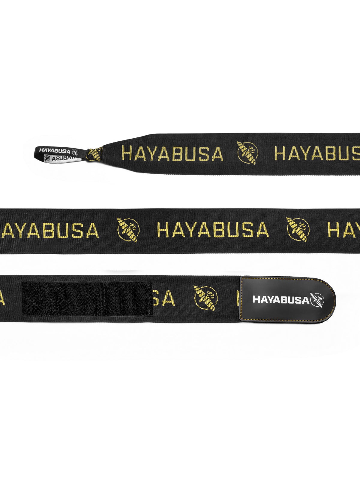 Hayabusa Deluxe Hand Wraps, black/gold, feature graphic