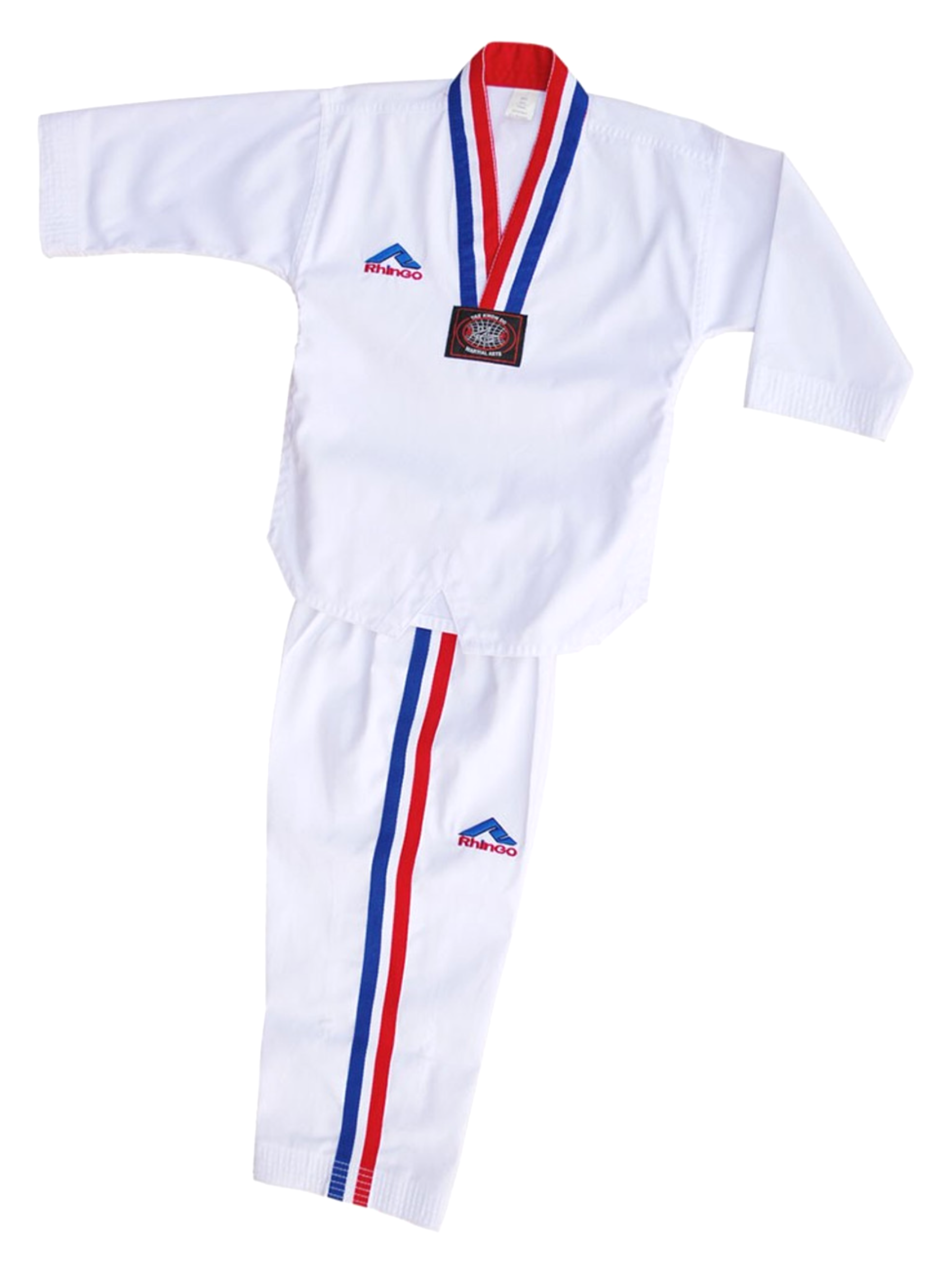 Rhingo Poom Ribbed Taekwondo Uniform White