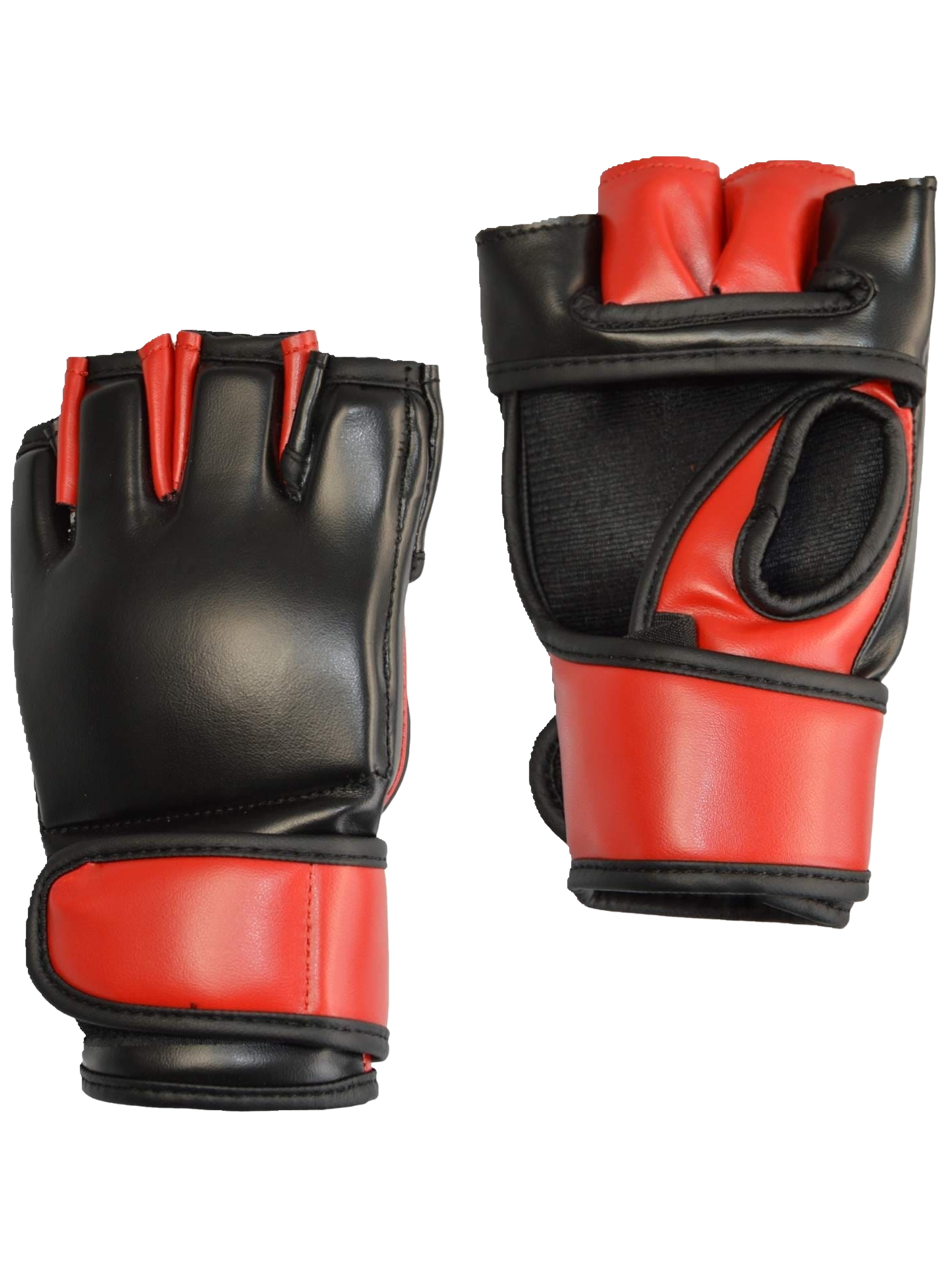 Ultimate MMA Combat Gloves in Genuine Leather Black/Red