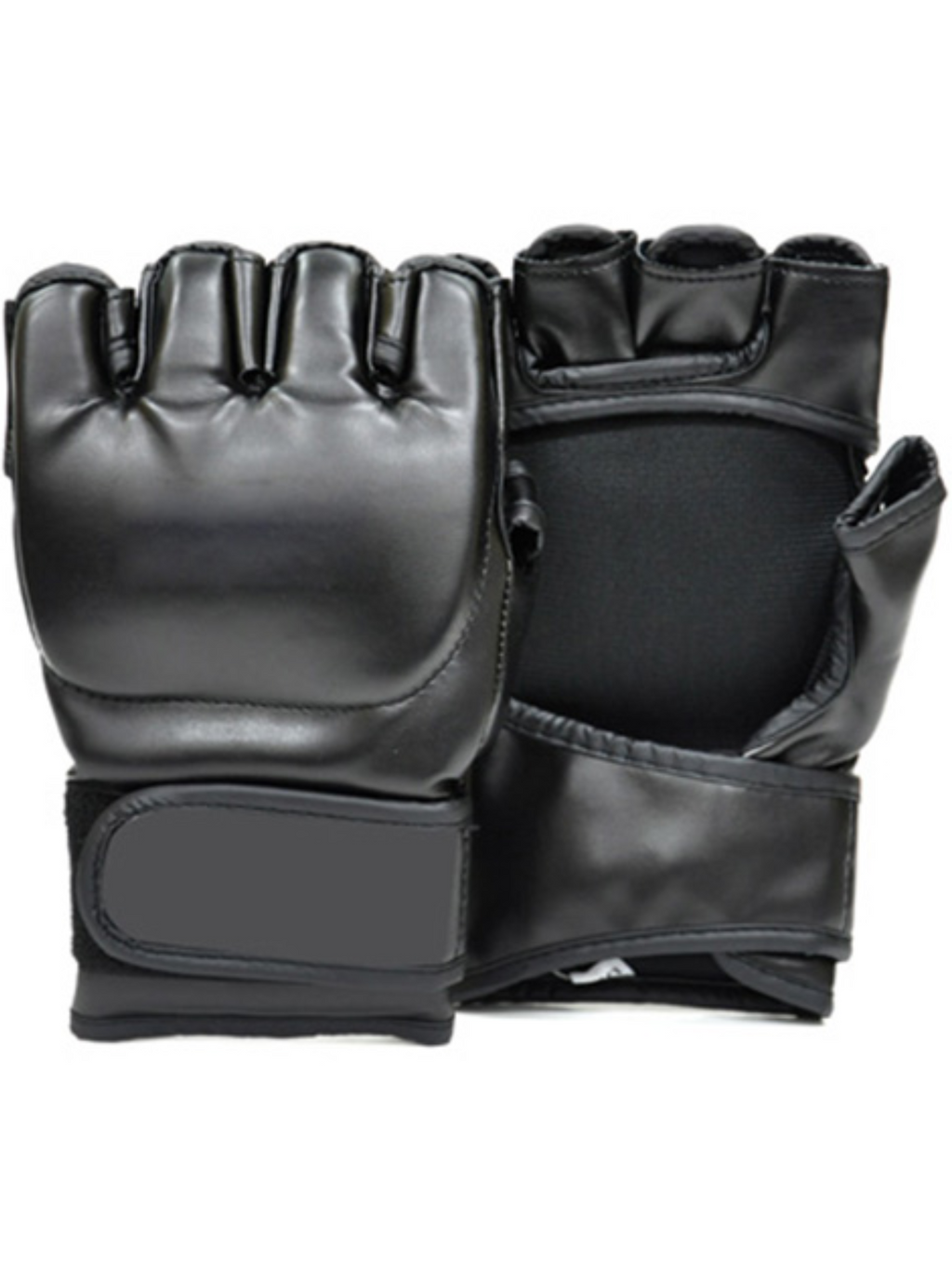 Open Palm MMA Gloves in Genuine Leather Black