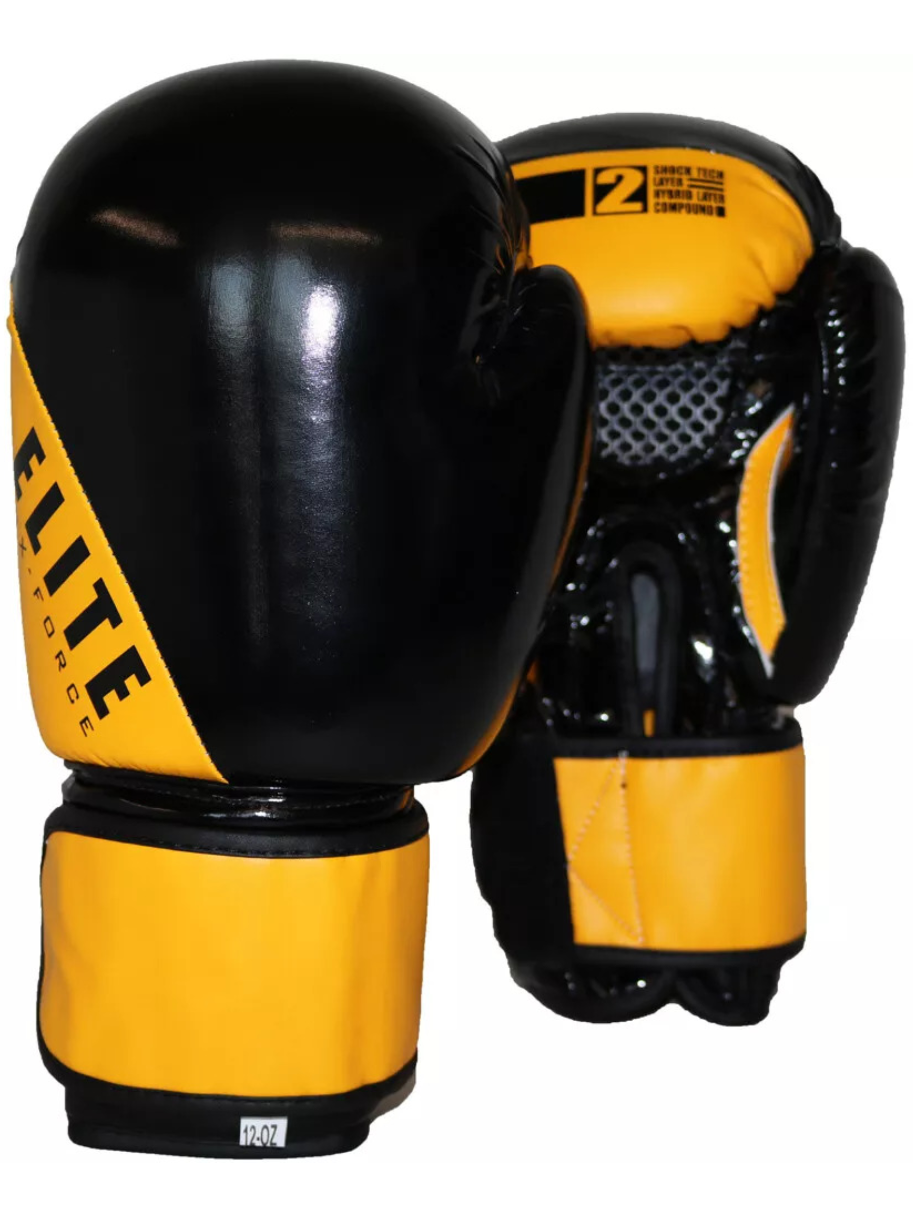Elite Force Boxing Gloves Black/Yellow