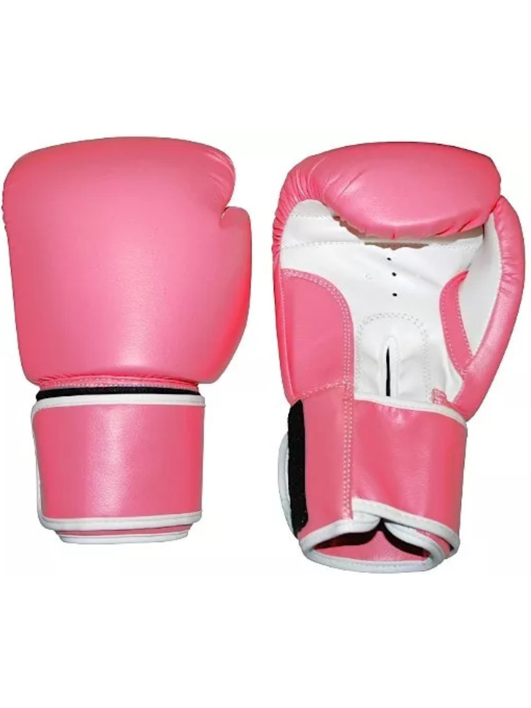 Classic Boxing Gloves in Faux Leather Pink/White