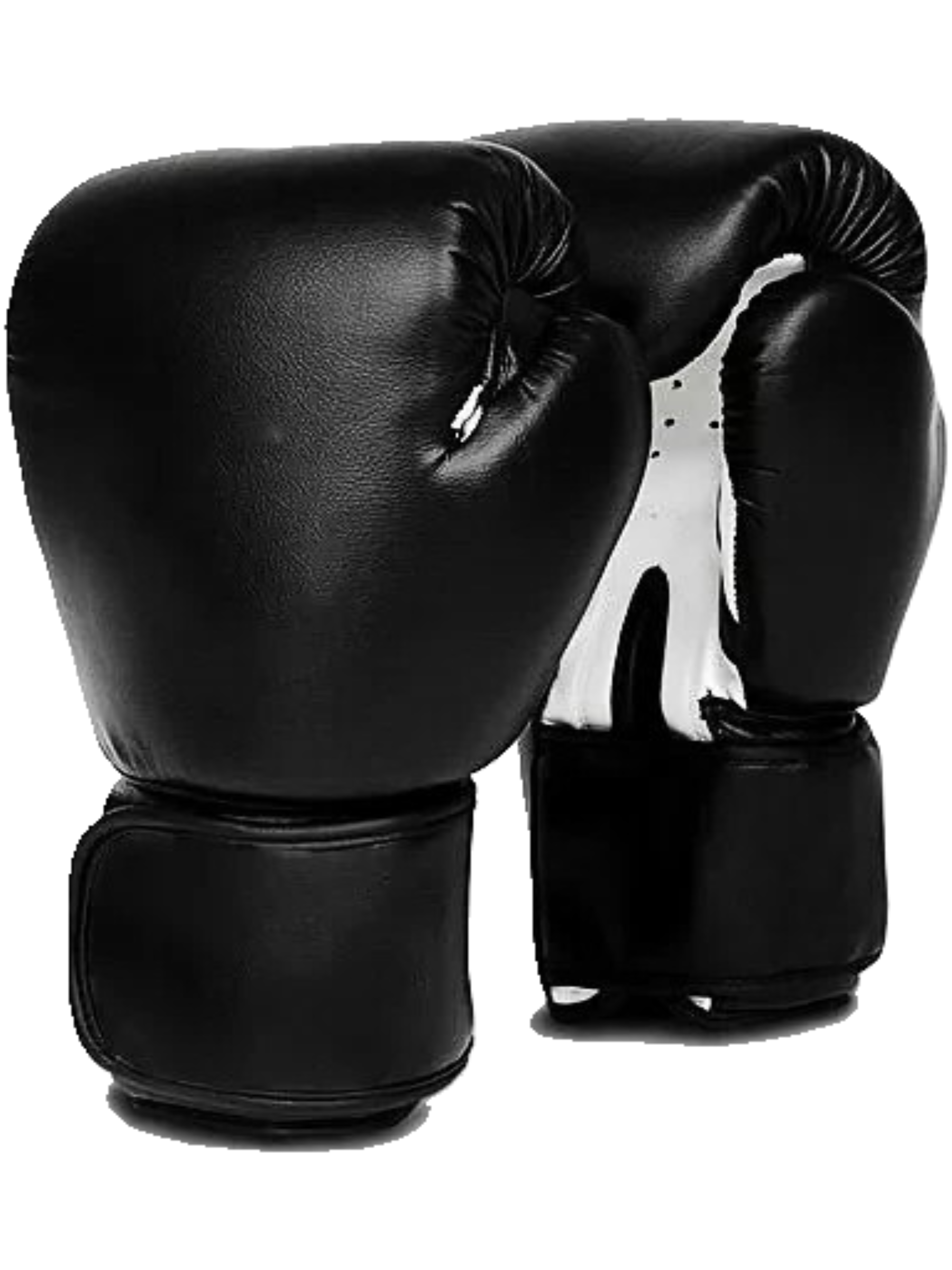 Classic Sparring Boxing Gloves in Faux Leather Black/White