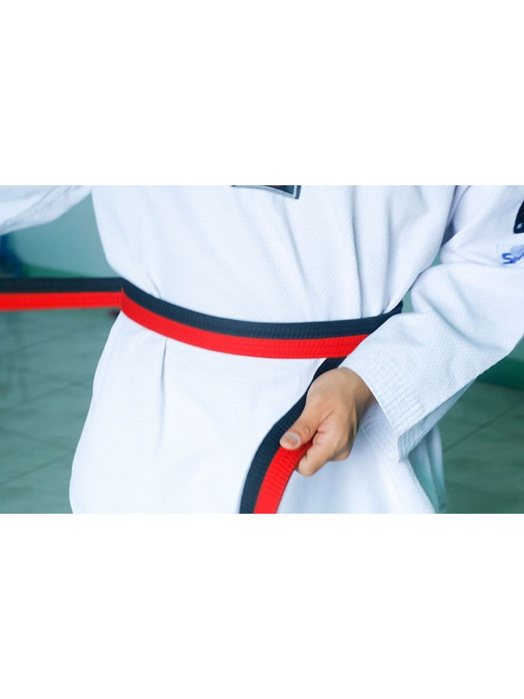 Premium Double Wrap Karate/Taekwondo Poom Belt Red/Black