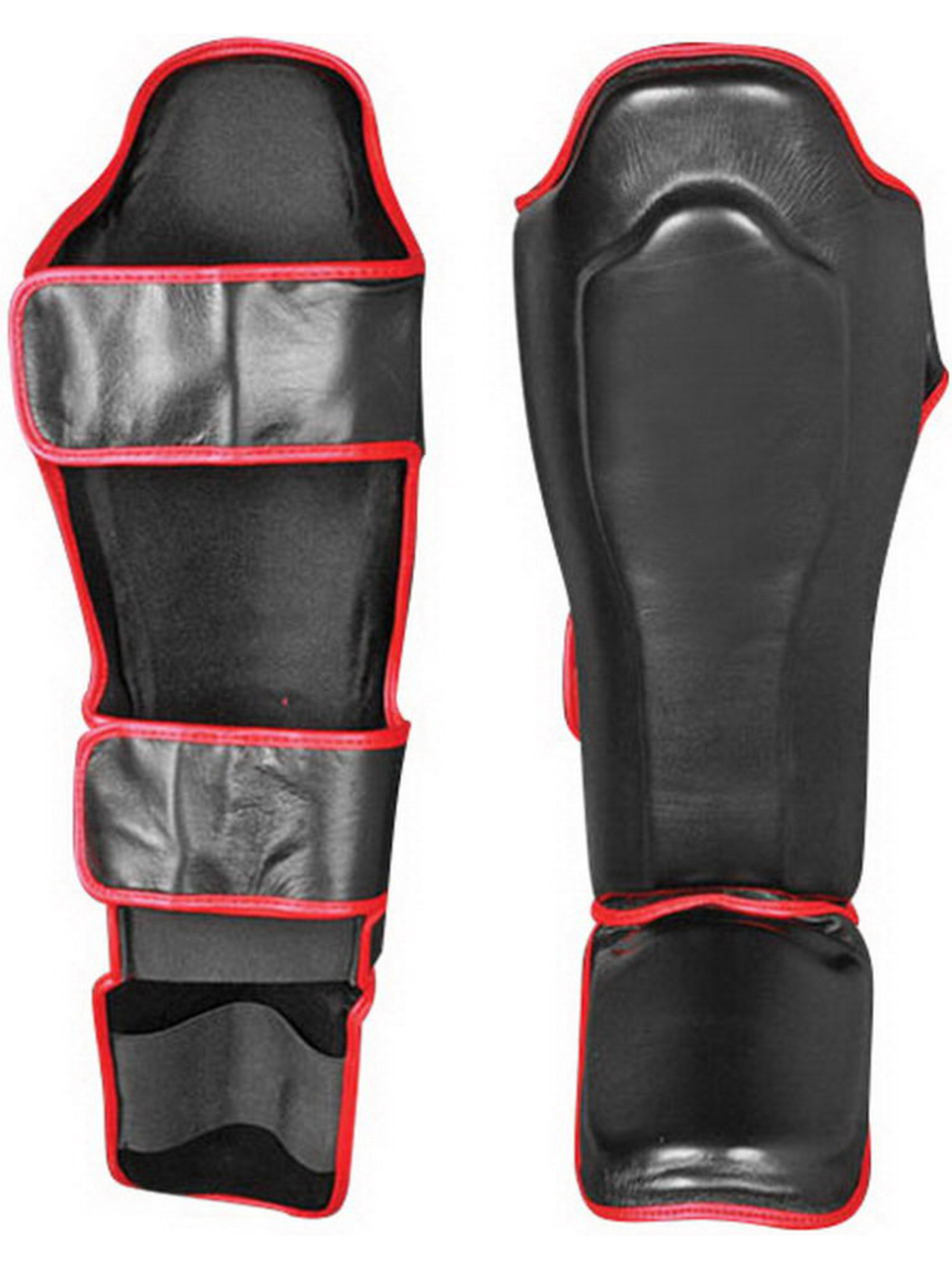 Armored Shin Instep Guards for Boxing & MMA Black/Red