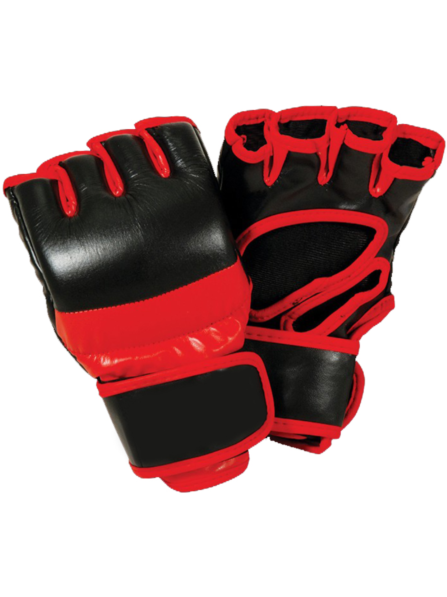 Pro MMA Gloves in Genuine Leather Black/Red