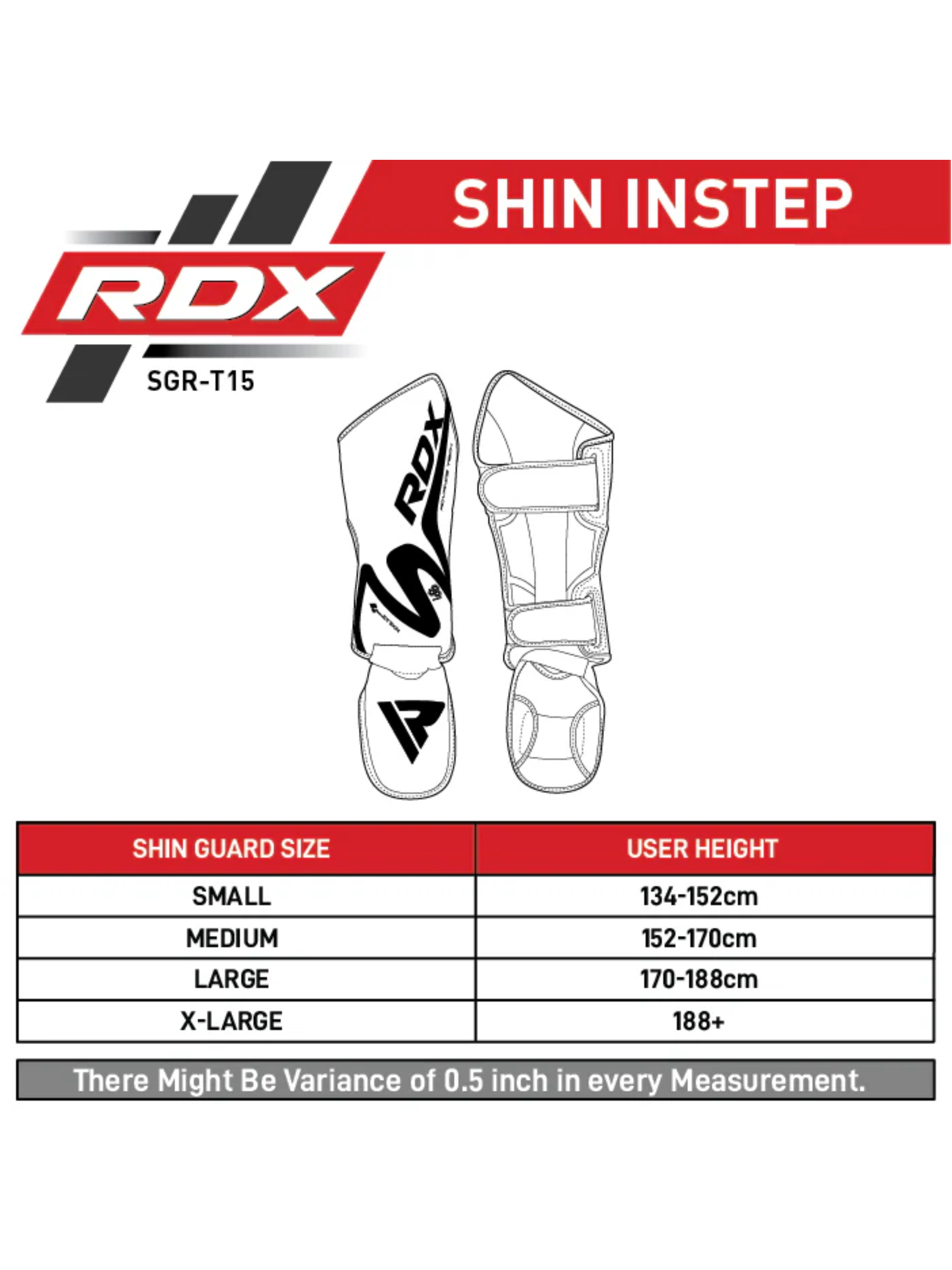 RDX T15 Noir Shin Instep Guards Black