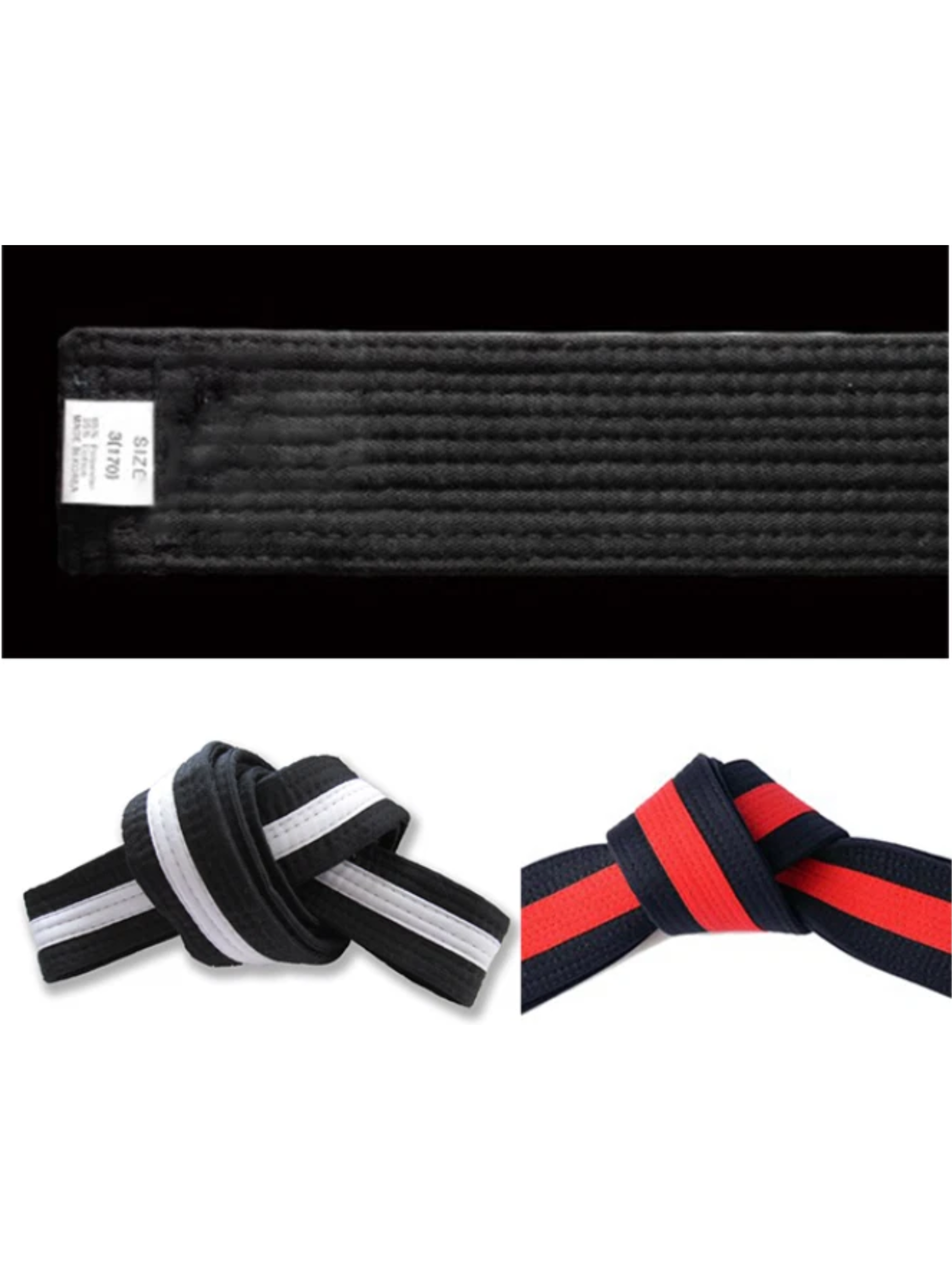 2" Black Master Belts for Karate/Taekwondo