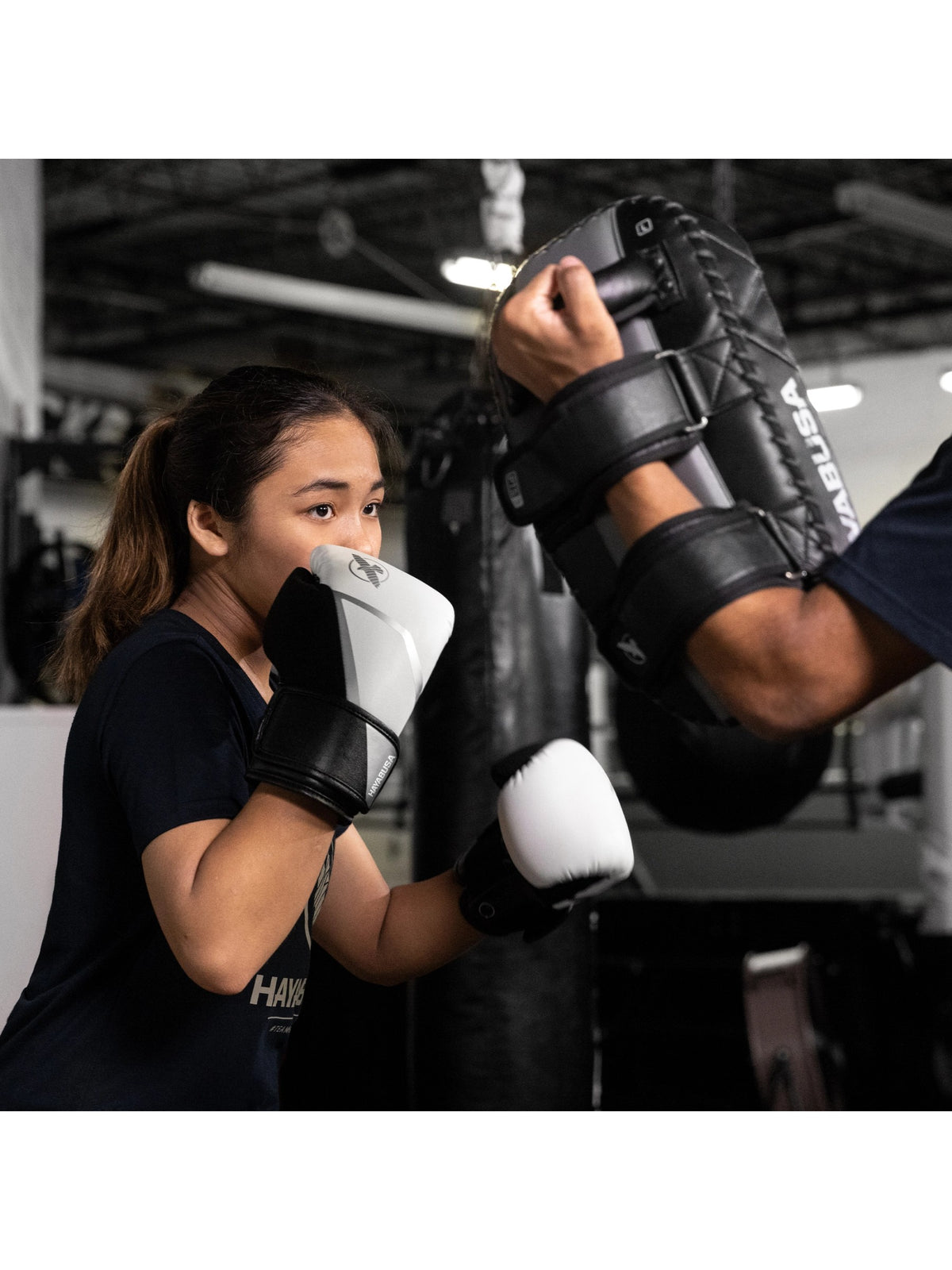 Hayabusa E1 Kids Boxing Gloves, white/silver, image 4