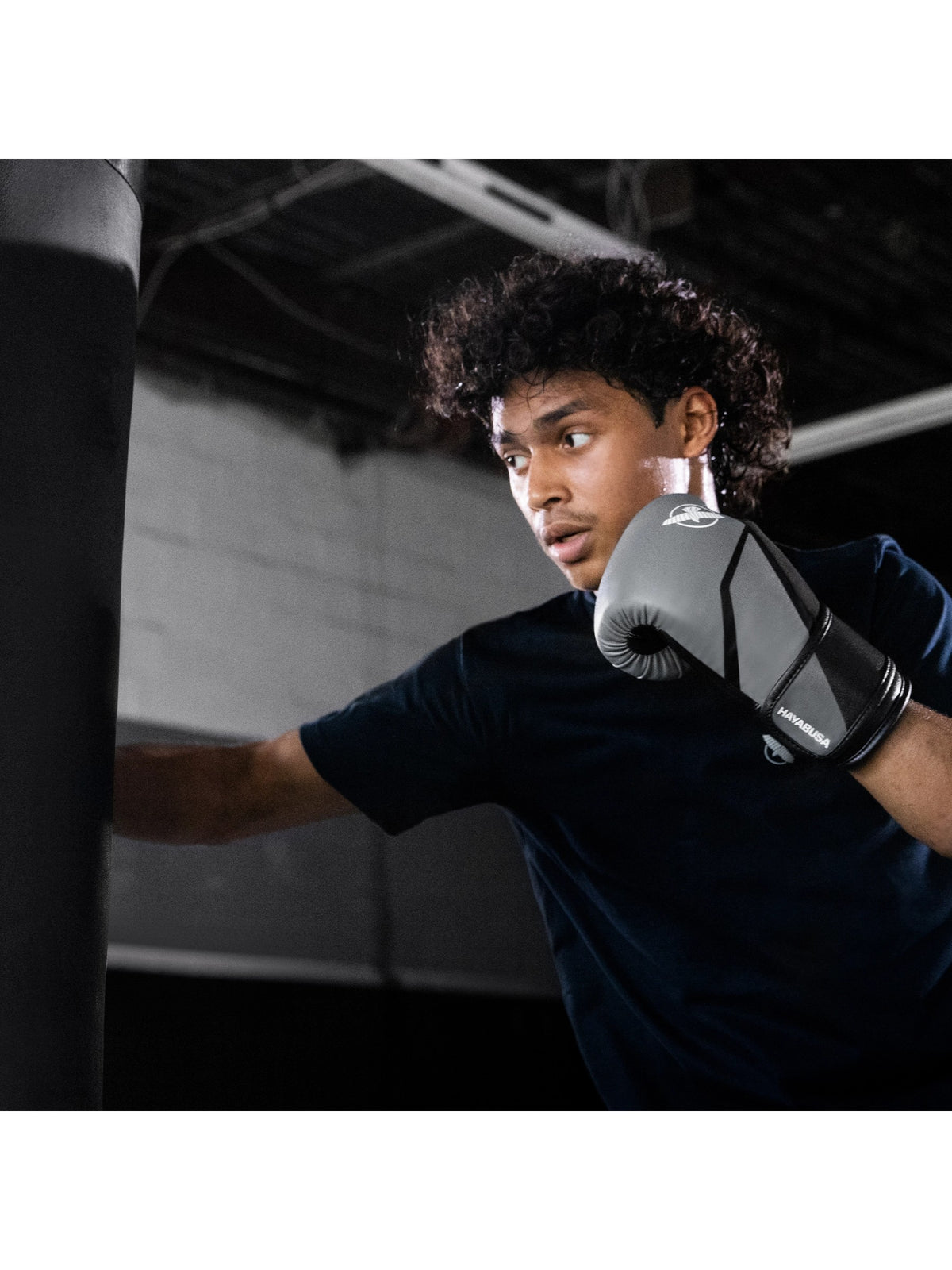 Hayabusa E1 Kids Boxing Gloves, grey/black, image 4
