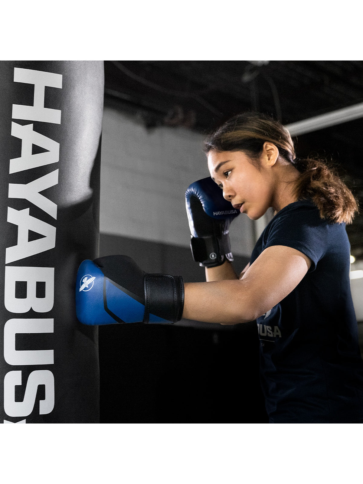 Hayabusa E1 Kids Boxing Gloves, blue/black, image 4