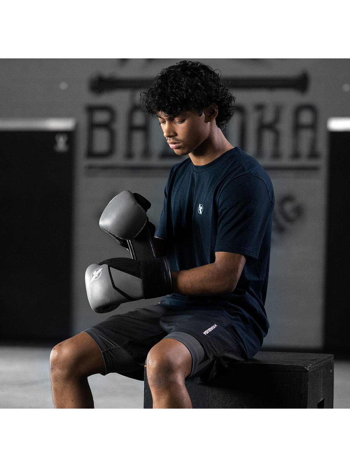 Hayabusa E1 Kids Boxing Gloves, grey/black, image 3