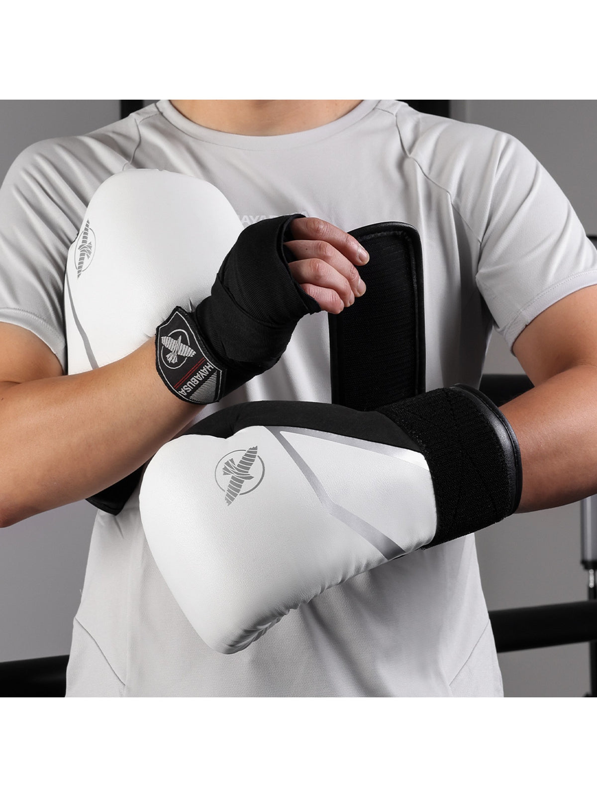 Hayabusa E1 Boxing Gloves, white/silver, image 4