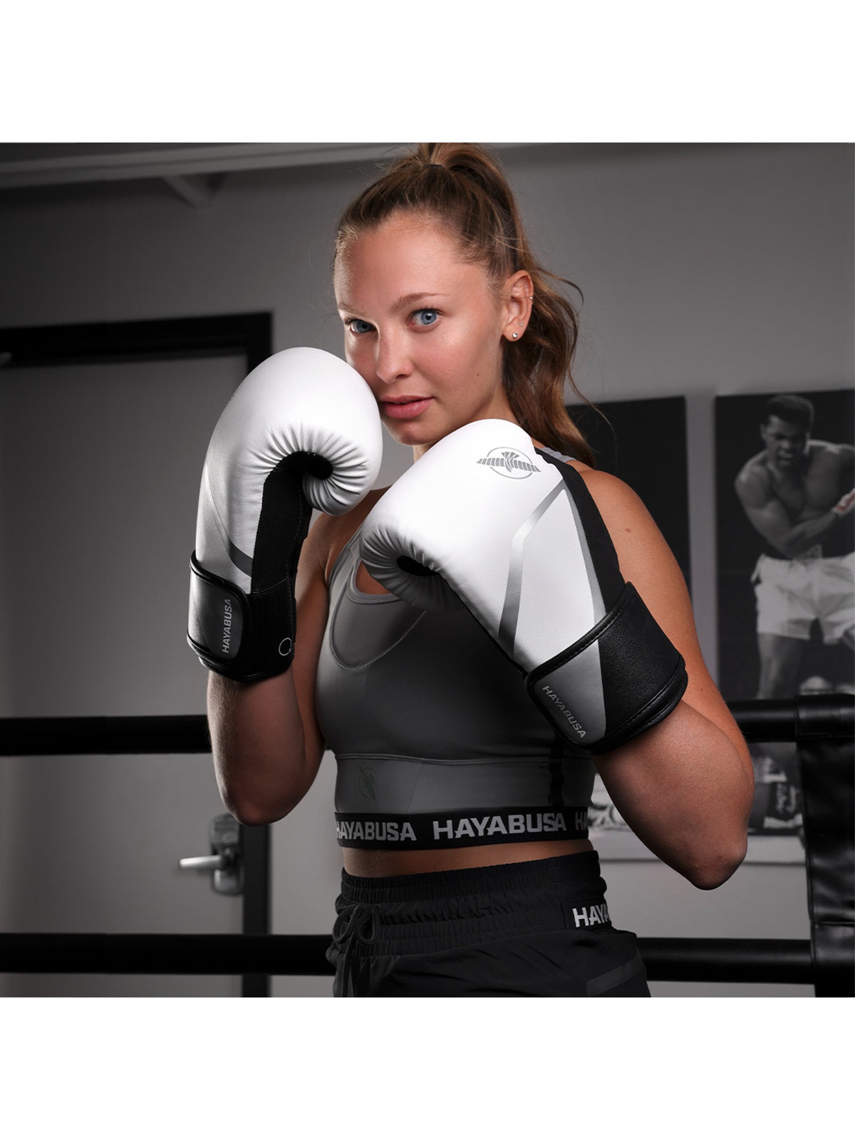 Hayabusa E1 Boxing Gloves, white/silver, image 5