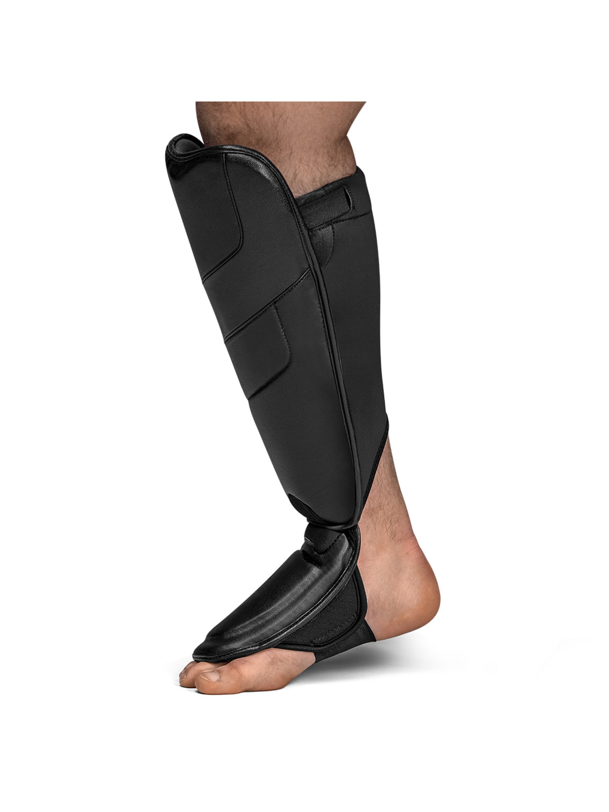 Hayabusa T3 Full Back Shin Guards – Black Front 2