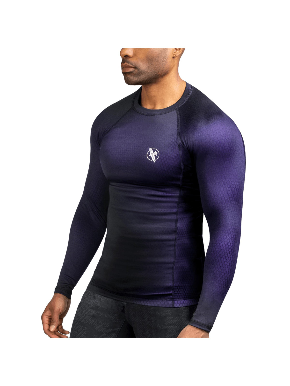 Hayabusa Fusion Long Sleeve Rash Guard, black/purple, main image