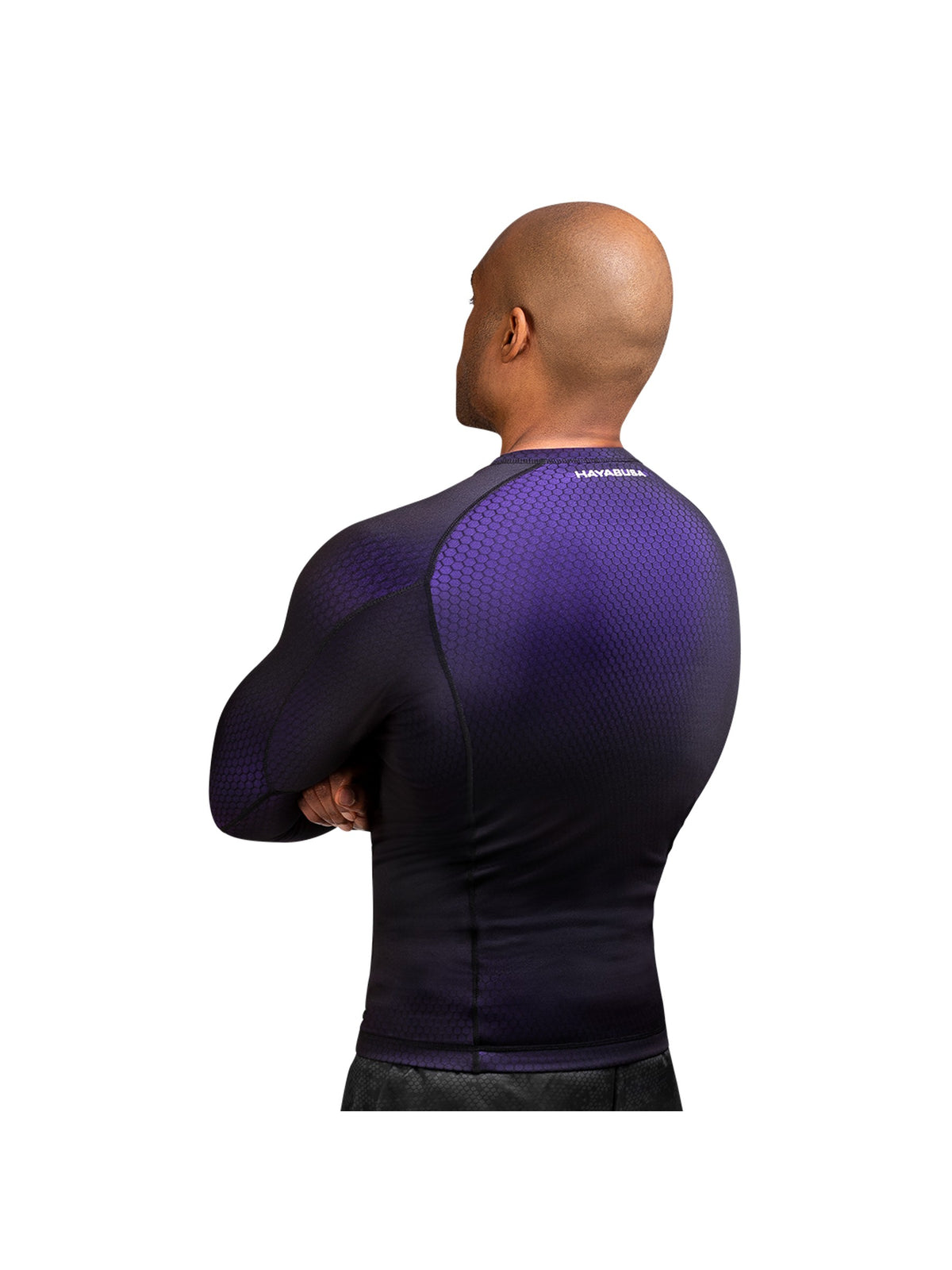 Hayabusa Fusion Long Sleeve Rash Guard, black/purple, image 2