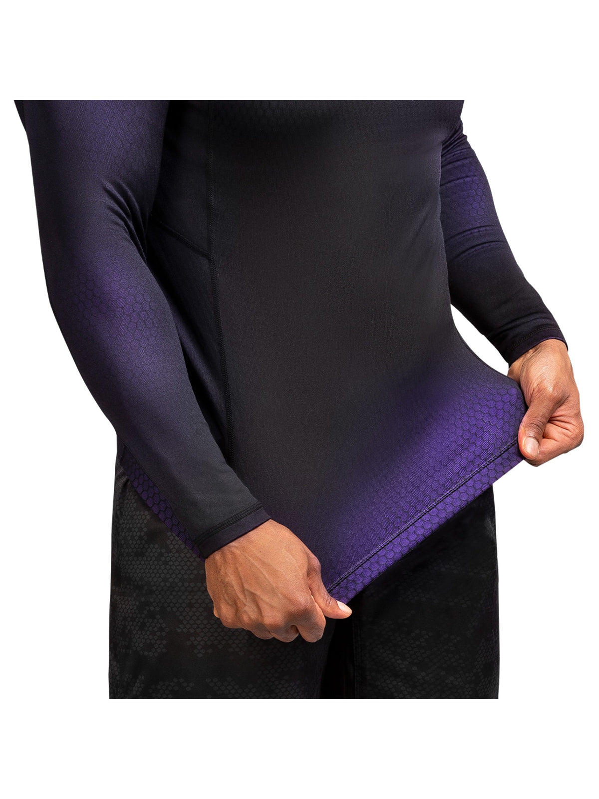 Hayabusa Fusion Long Sleeve Rash Guard, black/purple, image 5