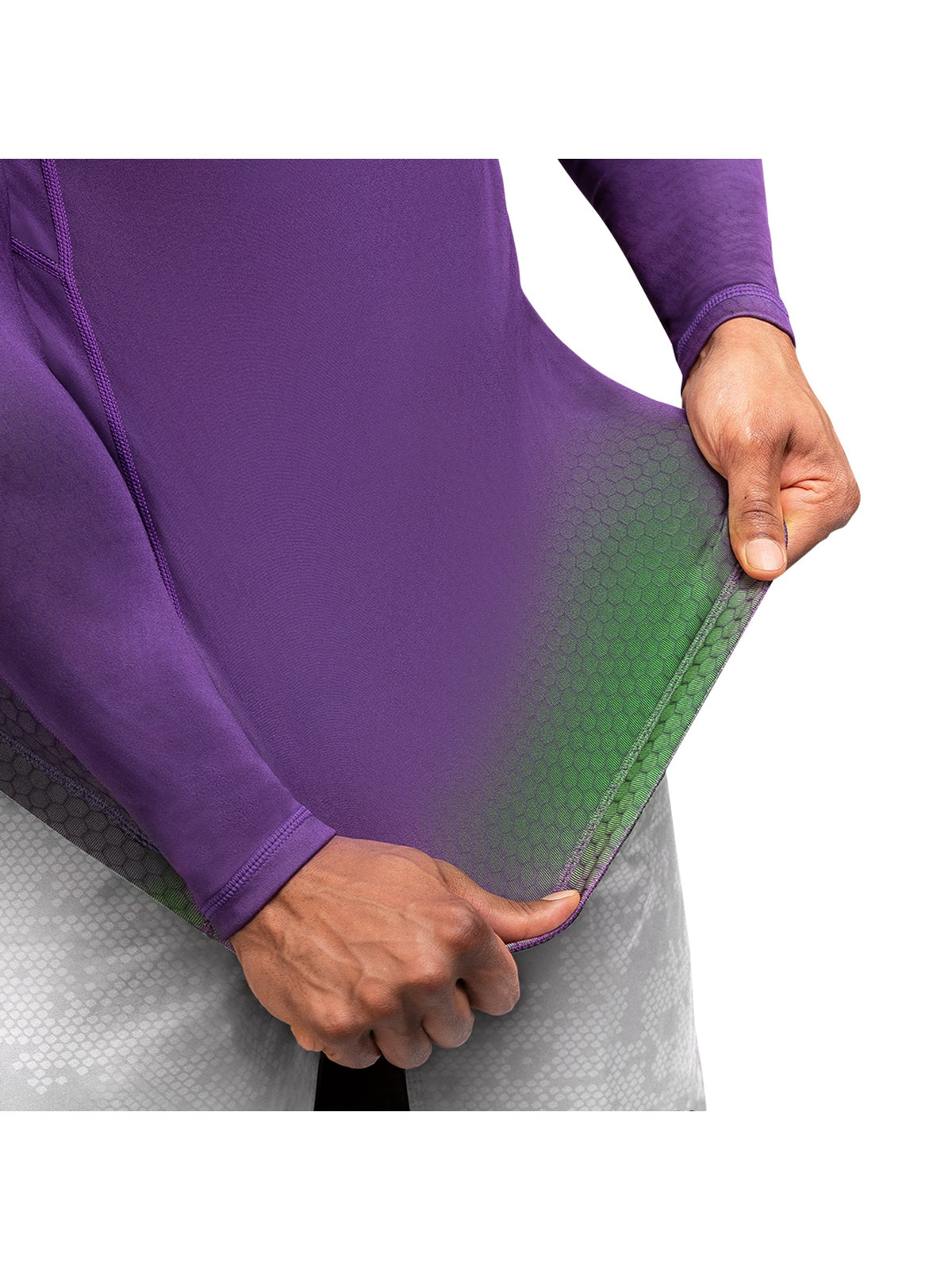 Hayabusa Fusion Long Sleeve Rash Guard, purple/green, image 5