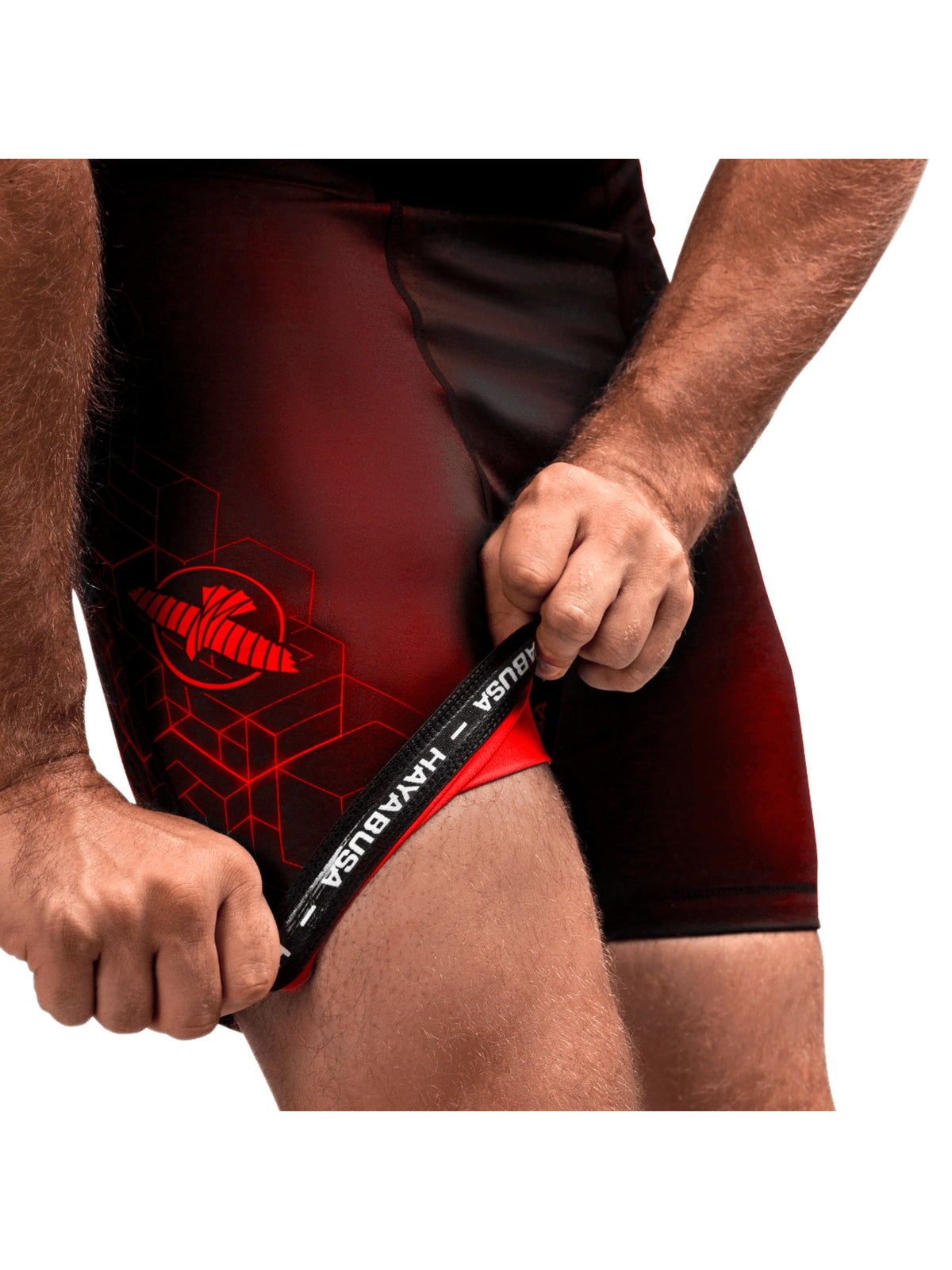 Hayabusa Geo Vale Tudo Shorts, red, image 4