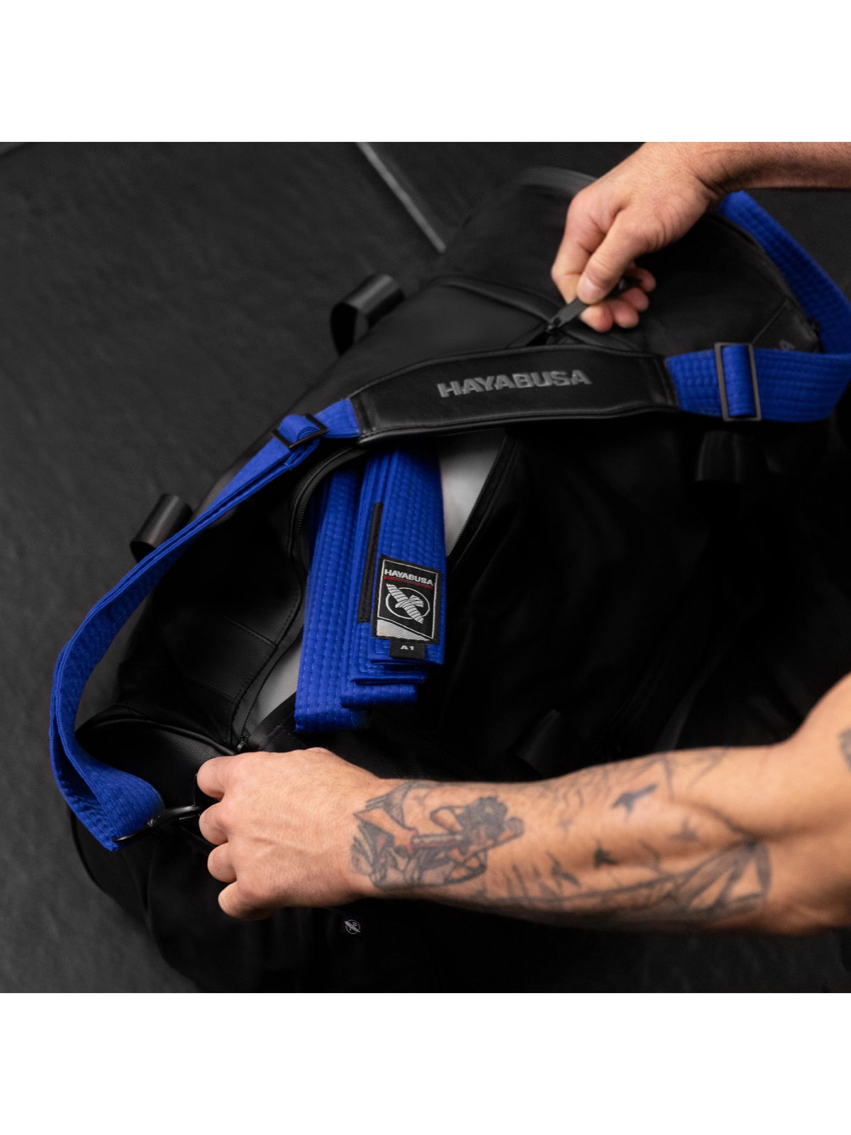 Hayabusa Jiu-Jitsu Ranked Duffle Strap, blue, image 2