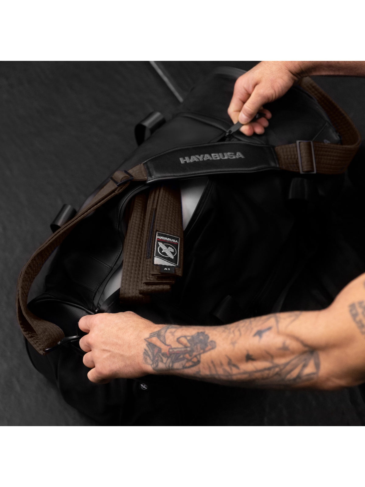 Hayabusa Jiu-Jitsu Ranked Duffle Strap, brown, image 2