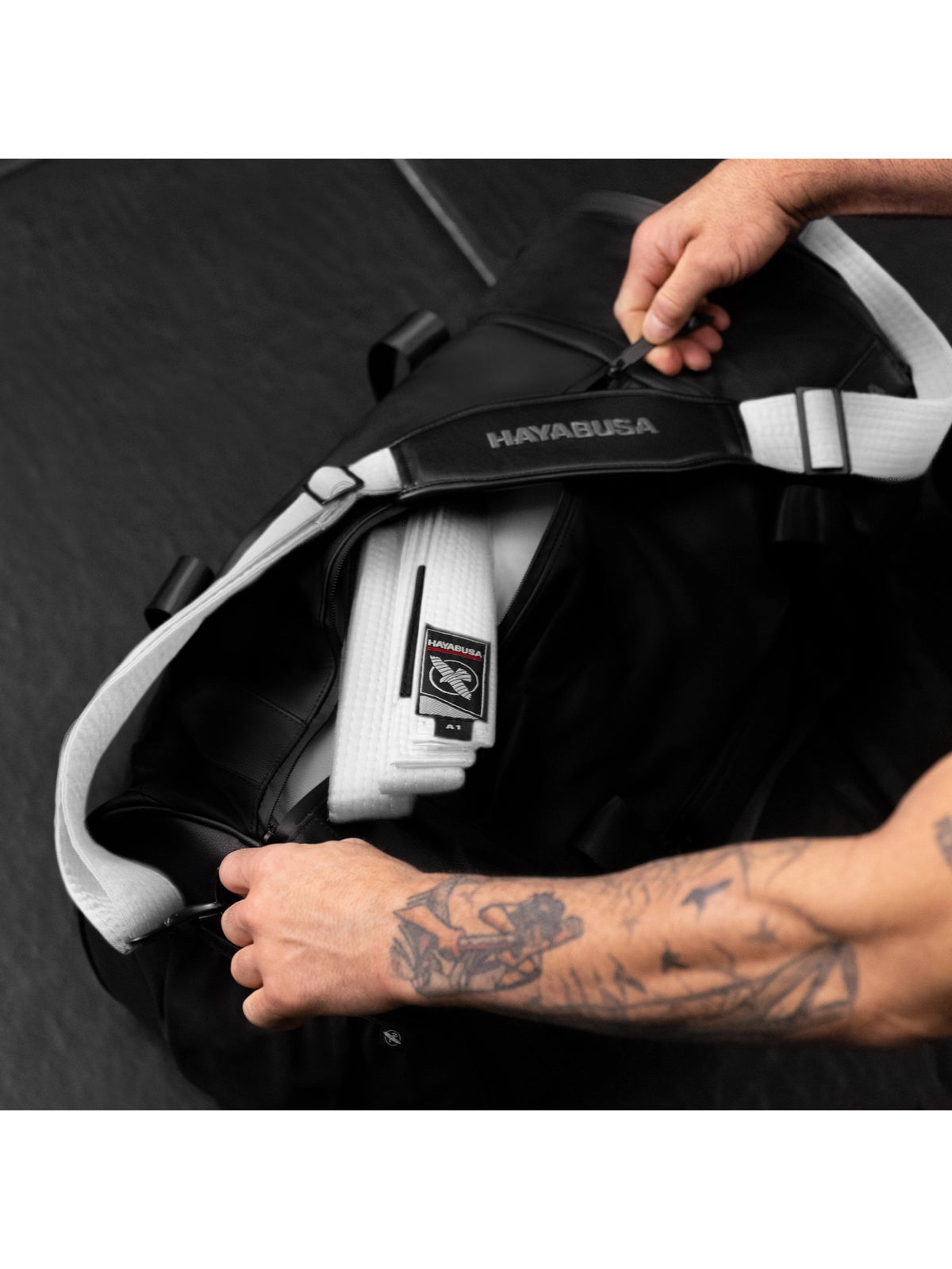 Hayabusa Jiu-Jitsu Ranked Duffle Strap, white, image 2