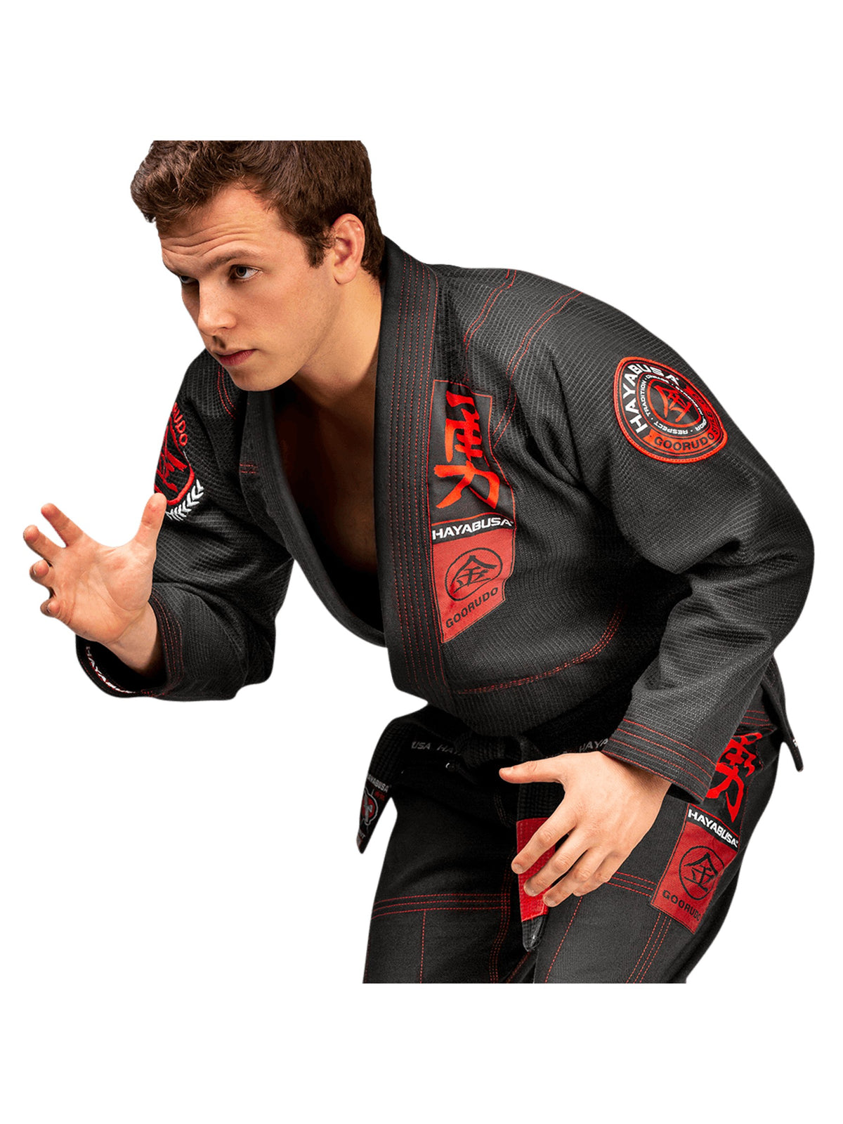 Hayabusa Goorudo 3 Gold Weave Jiu-Jitsu Gi, black, image 4