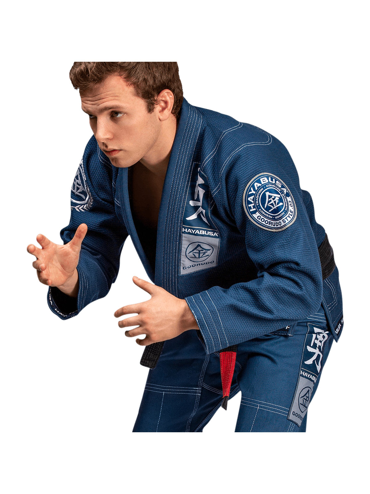 Hayabusa Goorudo 3 Gold Weave Jiu-Jitsu Gi, blue, image 4