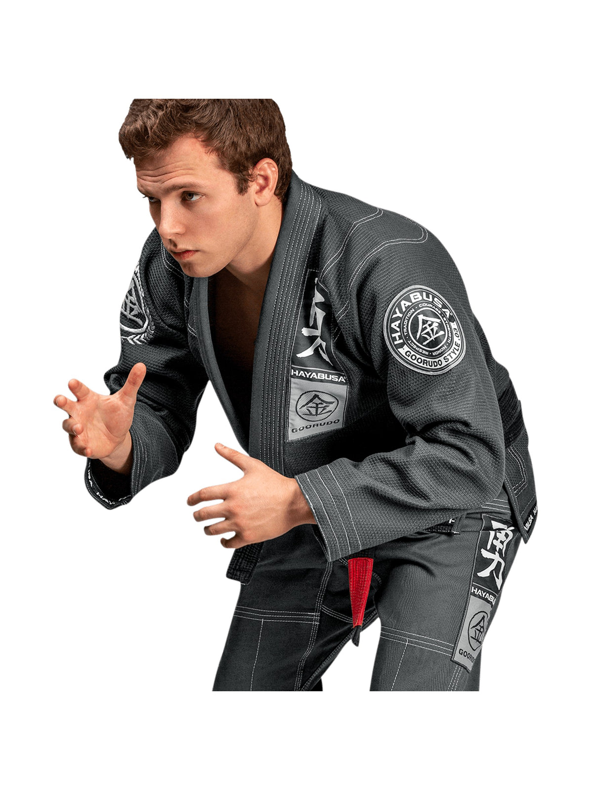 Hayabusa Goorudo 3 Gold Weave Jiu-Jitsu Gi, grey, image 4
