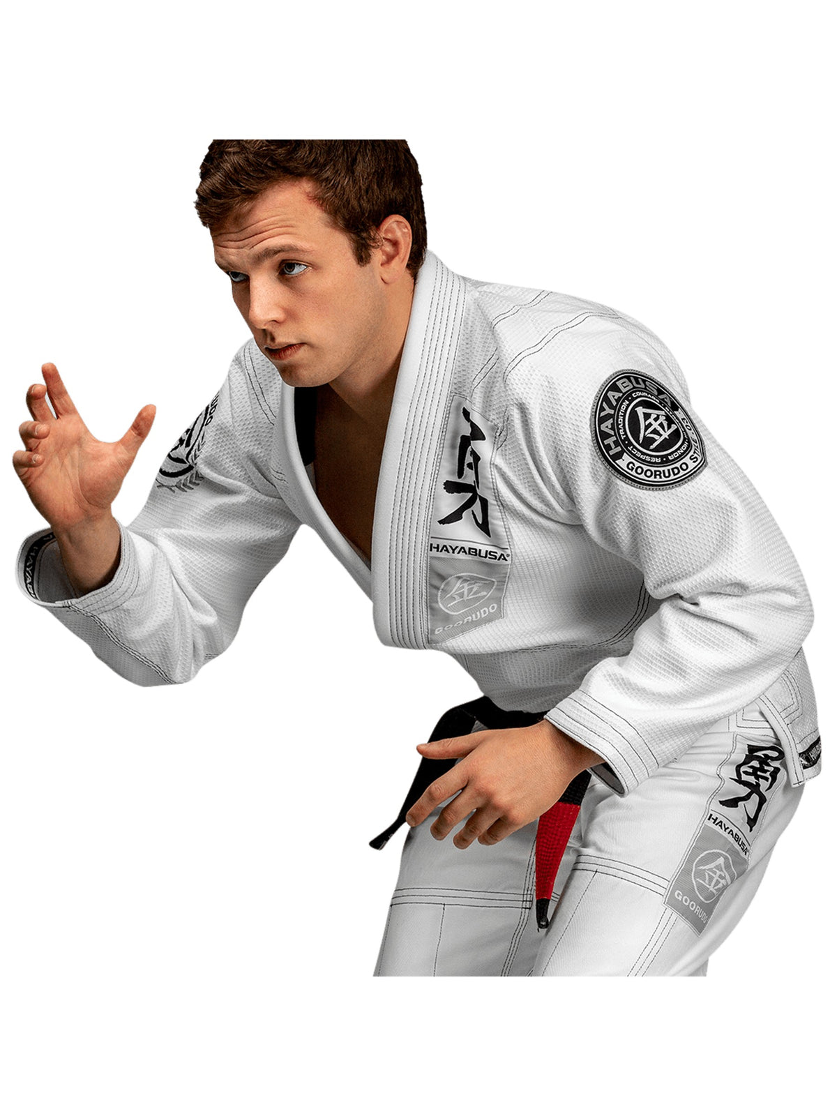 Hayabusa Goorudo 3 Gold Weave Jiu-Jitsu Gi, white, image 4