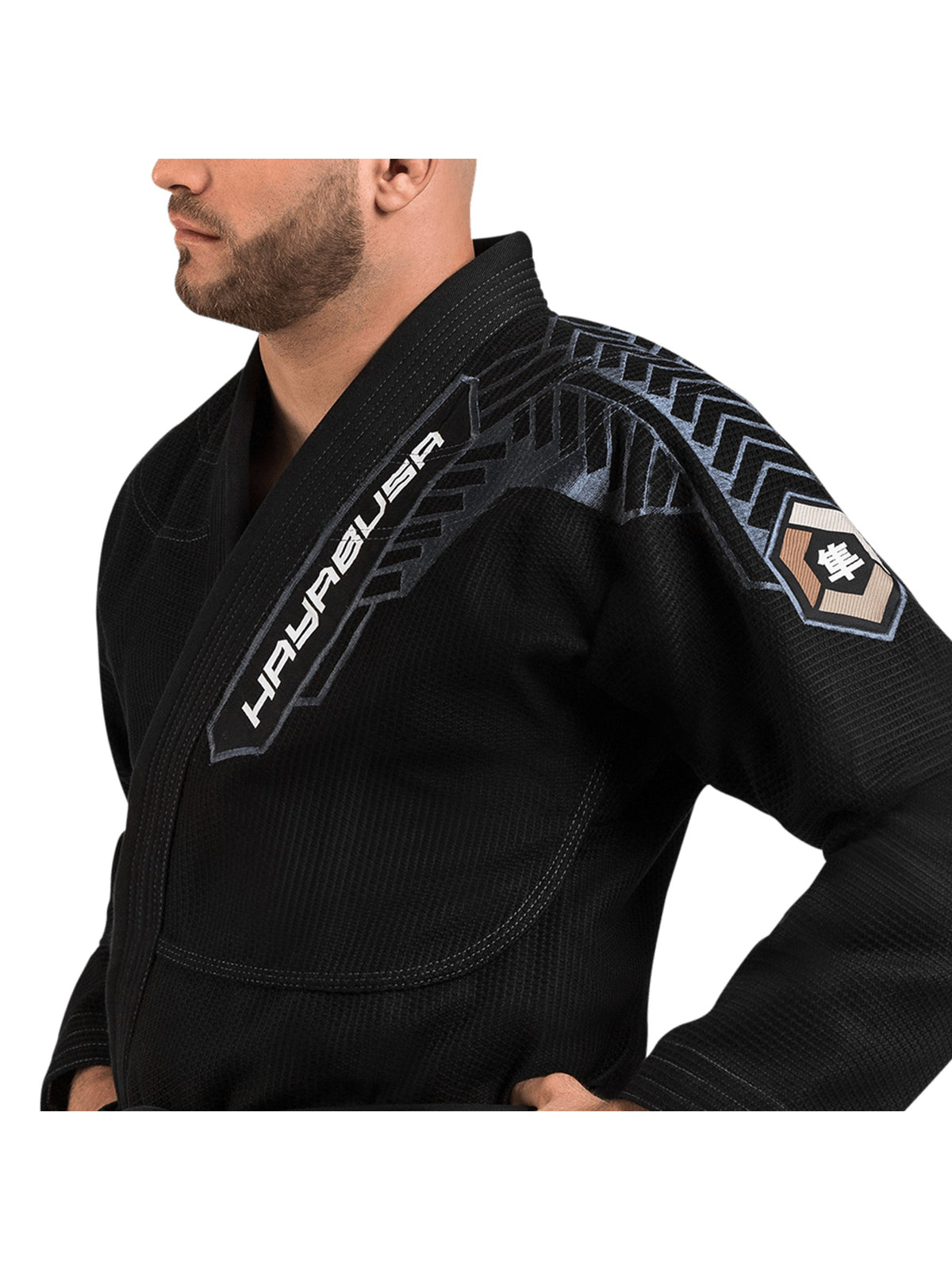 Hayabusa Warrior Gold Weave Jiu-Jitsu Gi, black, image 3