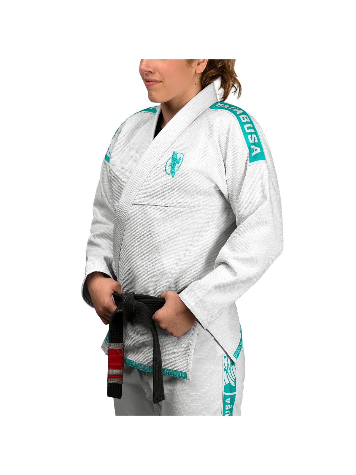 Hayabusa Lightweight Jiu-Jitsu Gi, white/teal, main image