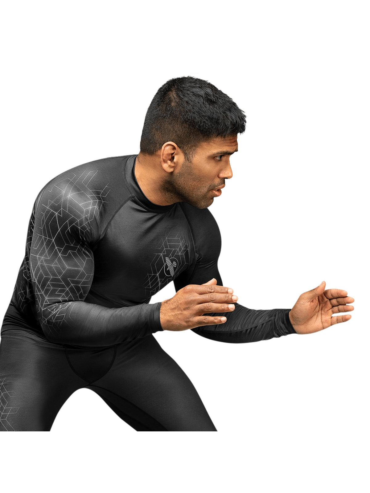 Hayabusa Geo Long Sleeve Rash Guard, grey, image 6