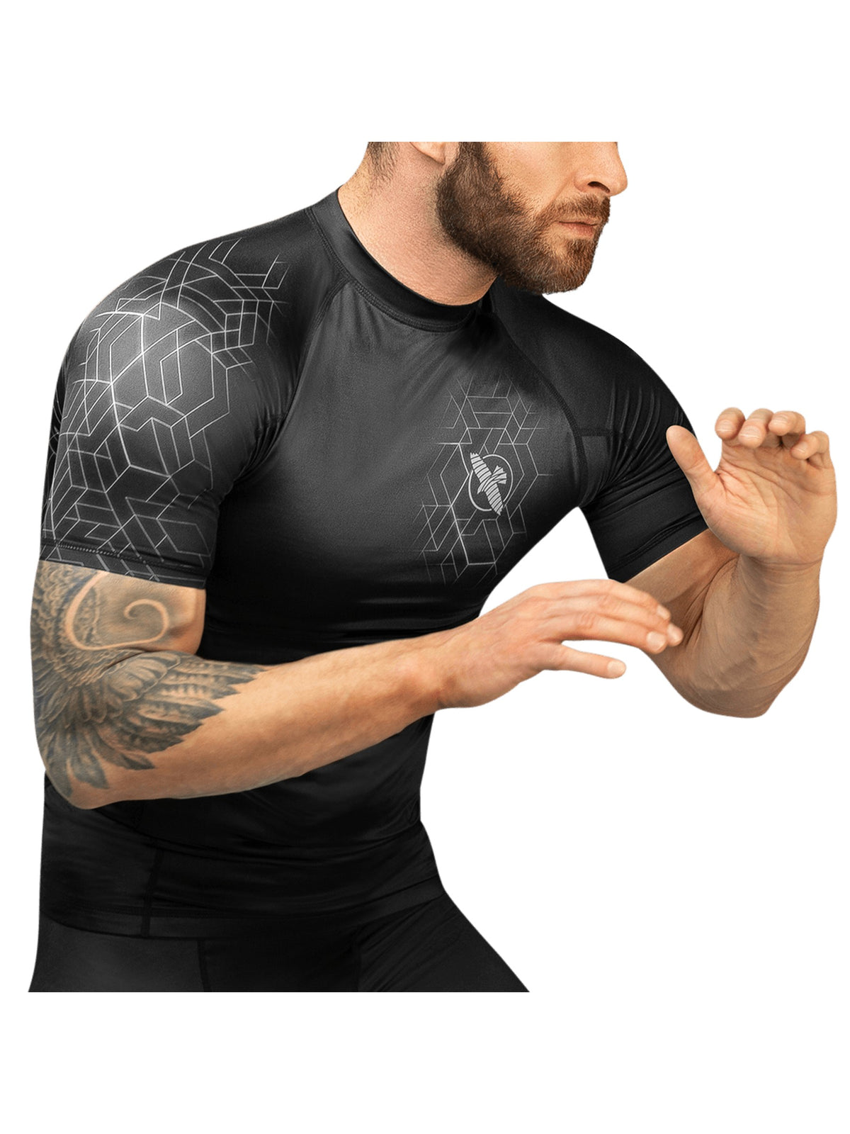 Hayabusa Geo Short Sleeve Rash Guard – Blue Grappling Action