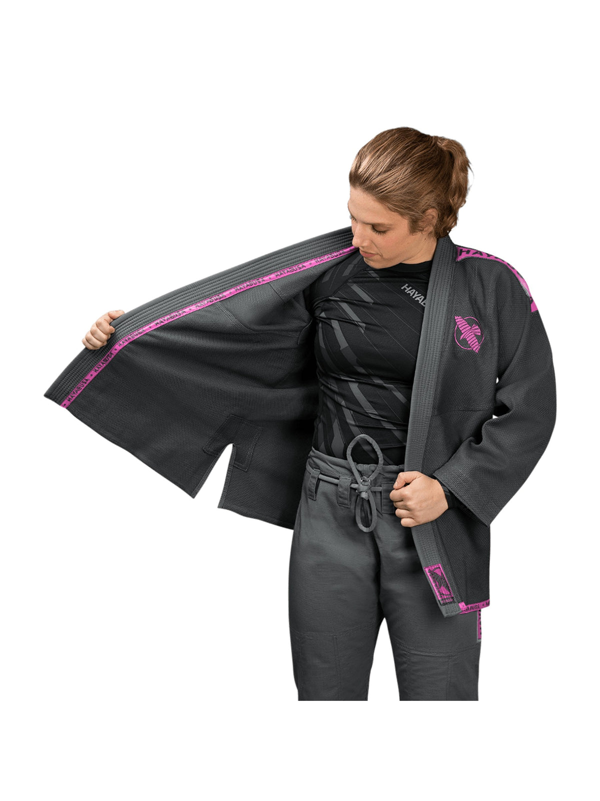 Hayabusa Lightweight Jiu-Jitsu Gi, grey/pink, image 3